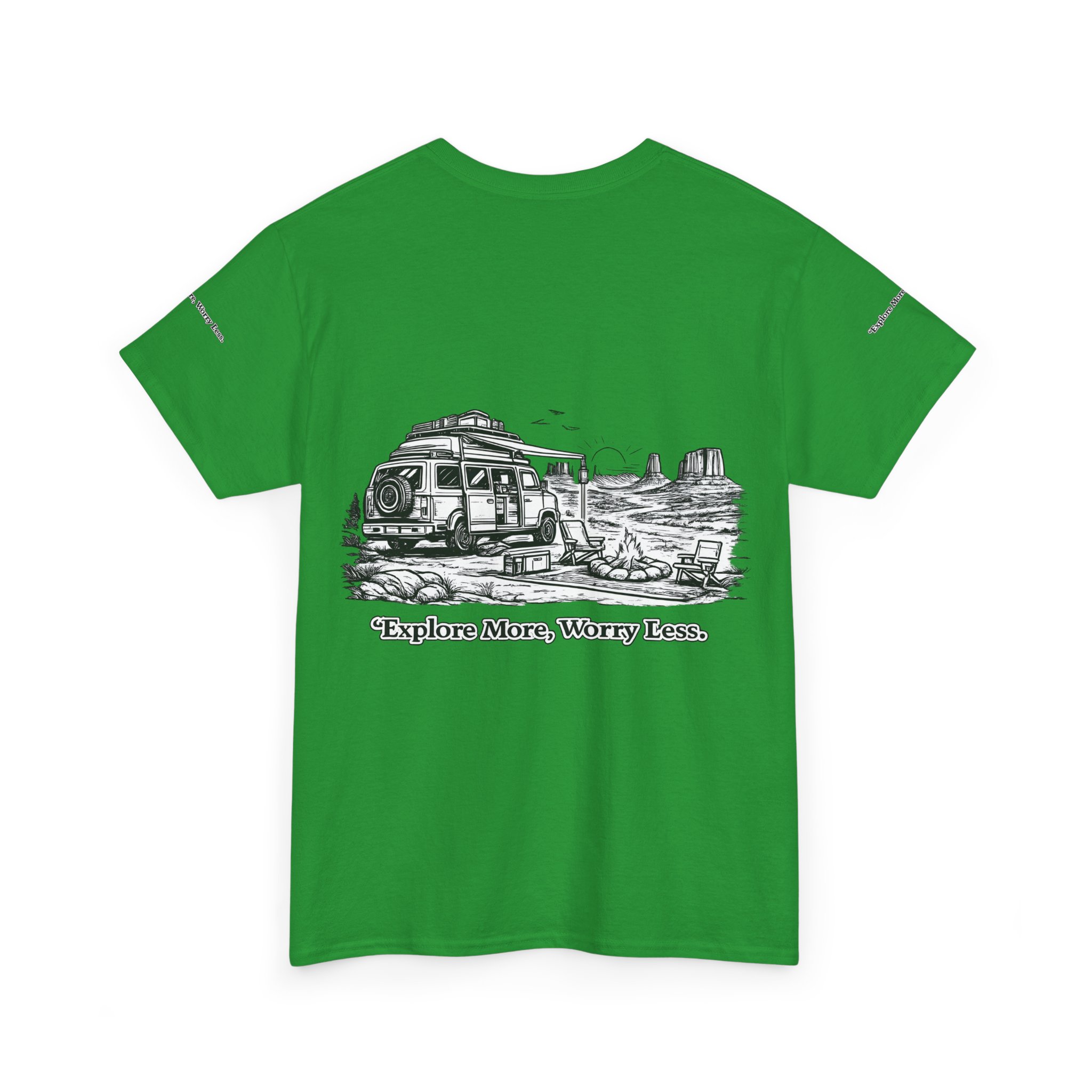 6154427574736061780_2048.jpeg Unisex Heavy Cotton Tee — "Explore More Worry Less" Design Minimal-Line