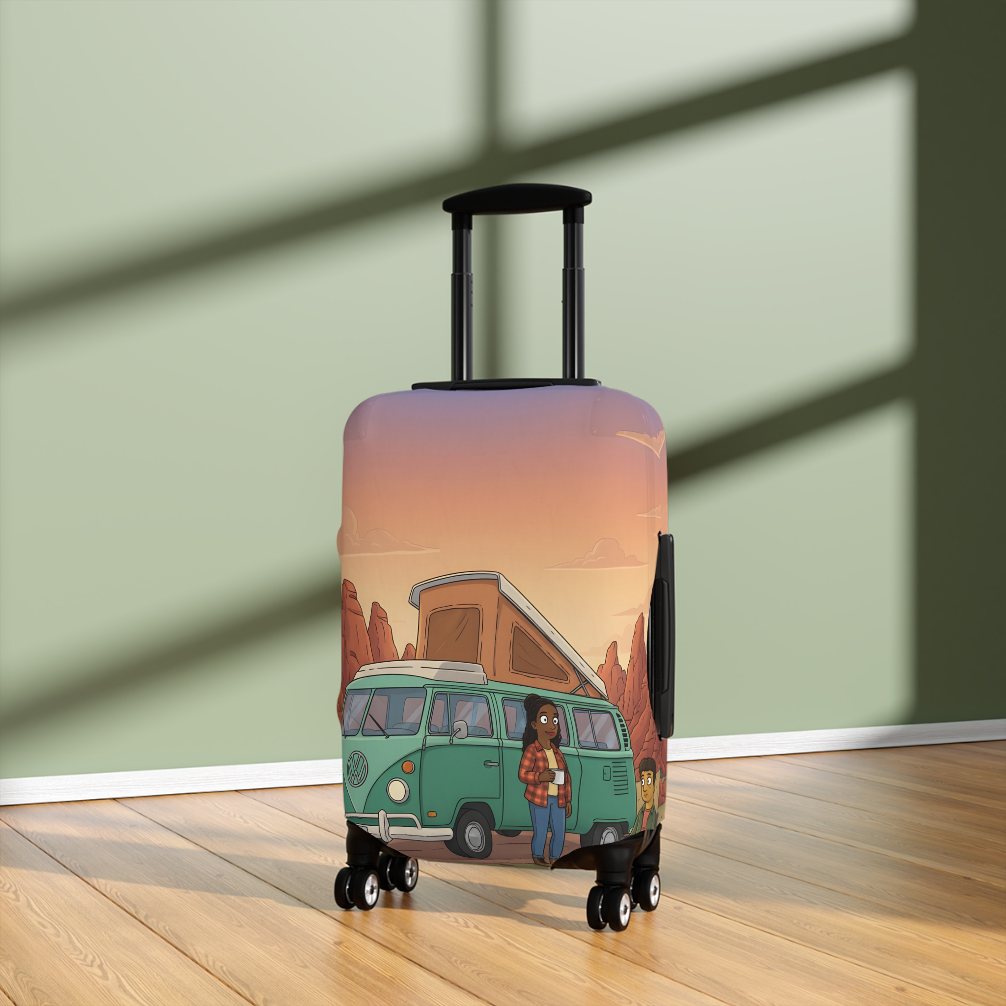 Luggage Cover — Adventure Camper Sketch Travel Suitcase(Design Sitcom-Line)