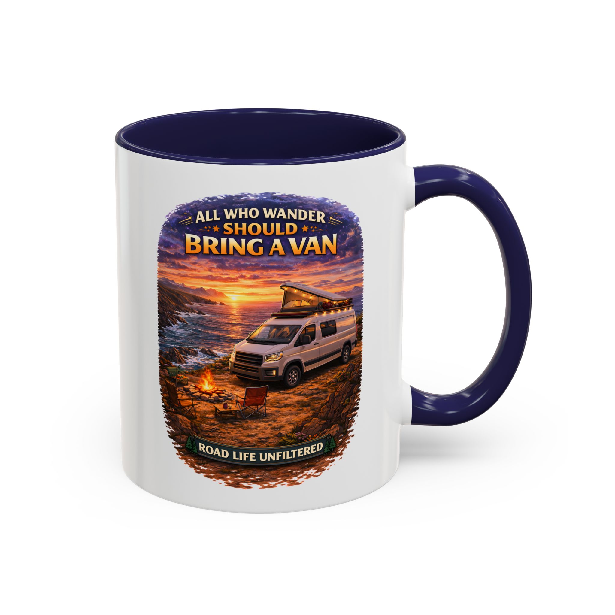 6155918591048044589_2048.jpeg Accent Coffee Mug (11, 15oz) — "All Who wander Should Bring A Van" Design Scenic-Line