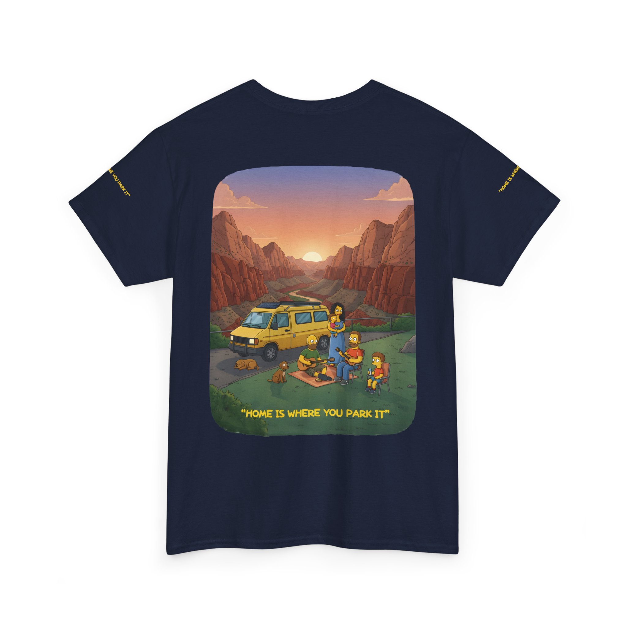 Unisex Heavy Cotton Tee — "Home Is Where You Park It" Design Sitcom-Line