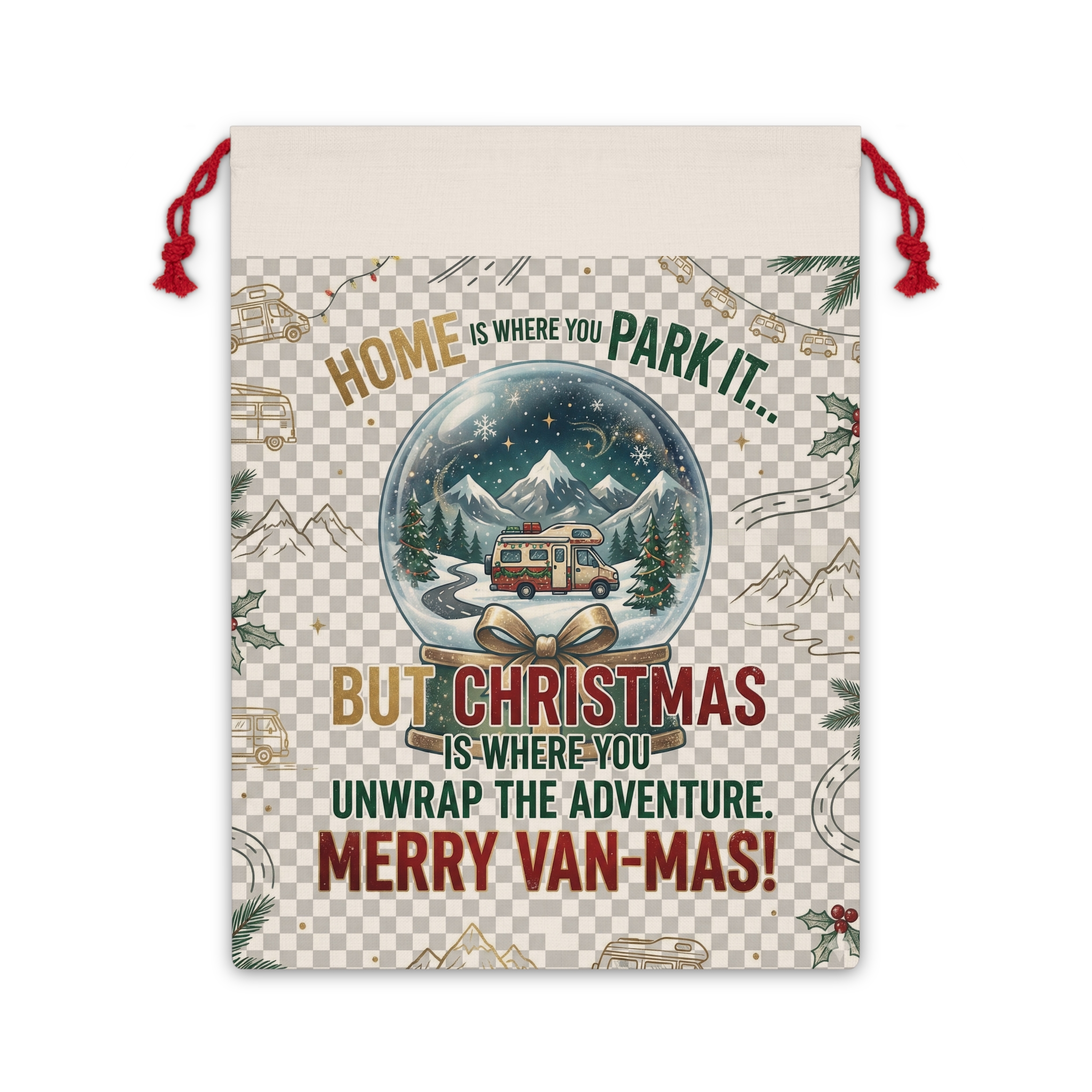 Gift Bag | "Home Is Where You Park It-But Christmas Is Where You Unwrap The Adventure - Merry Van-mas" Camper