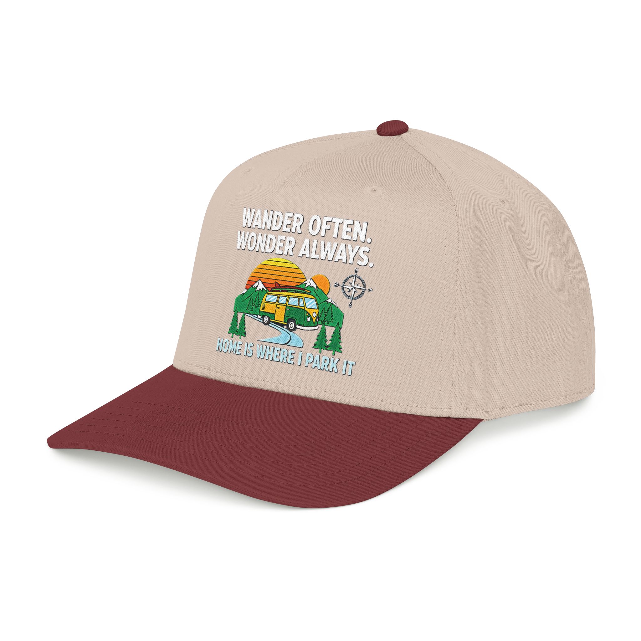 Baseball Cap — "Fueled by Exploration" Adventure Is My Compass Camper Hat