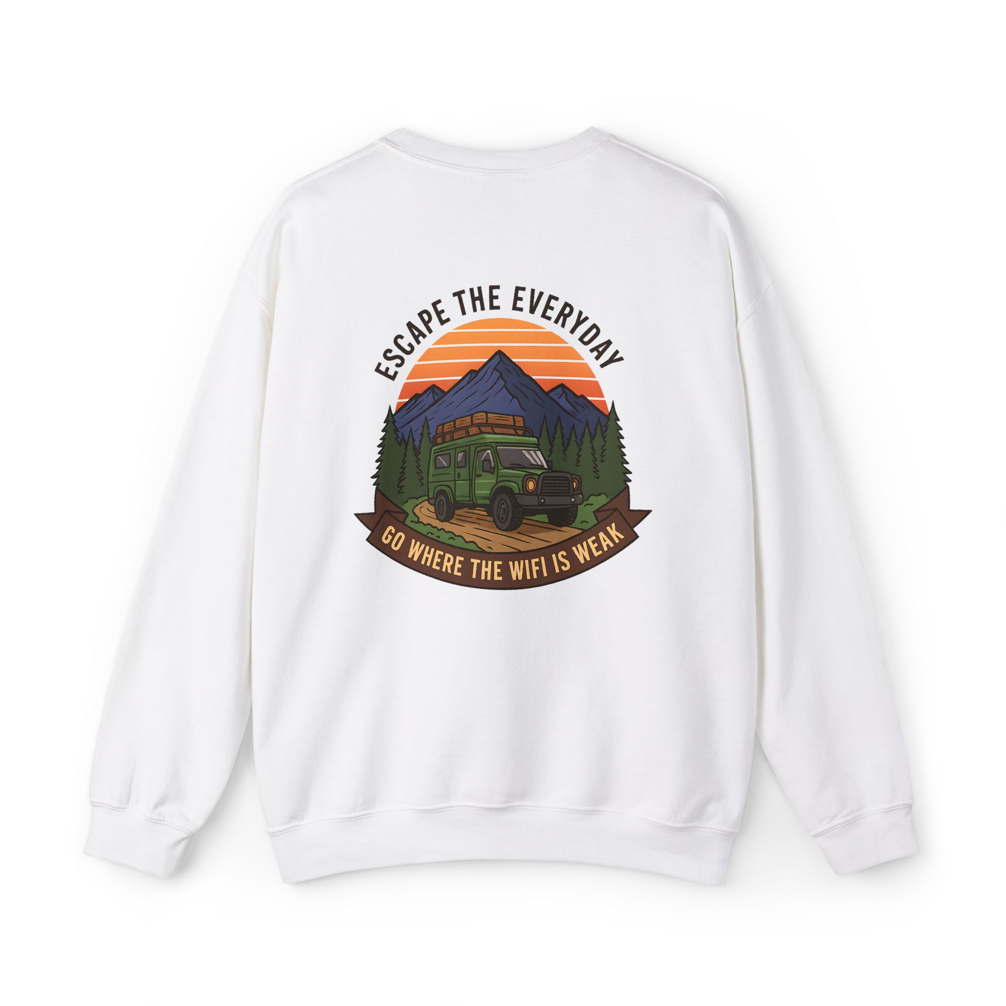 6169475618400089773_2048.jpeg Crewneck Sweatshirt — "Go Where the WiFi Is Weak" Outdoor Overland Graphic