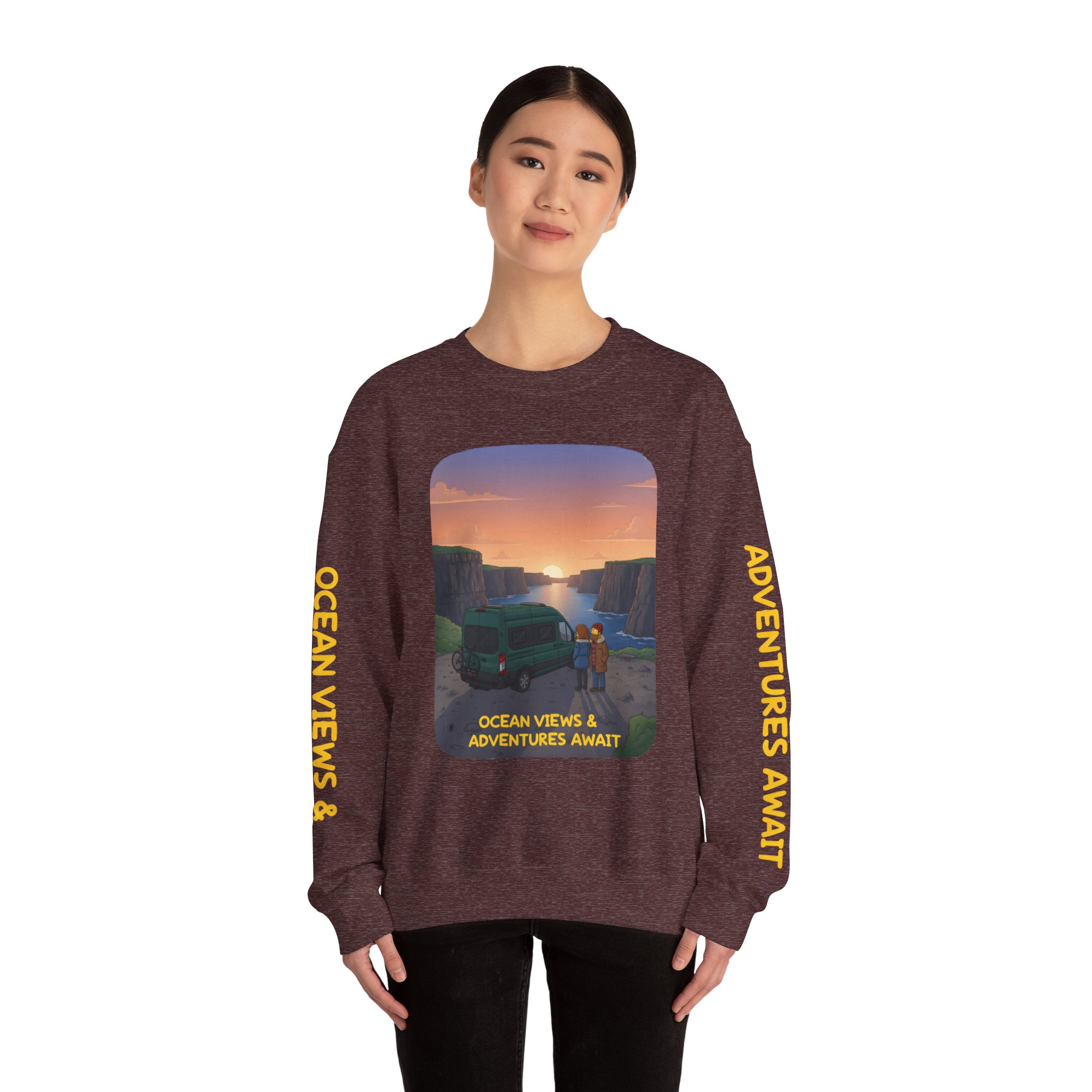 6171779307080651146_2048.jpeg Unisex Heavy Blend™ Crewneck Sweatshirt — "Ocean Views-Adventures Awaits" Design Sitcom-Line