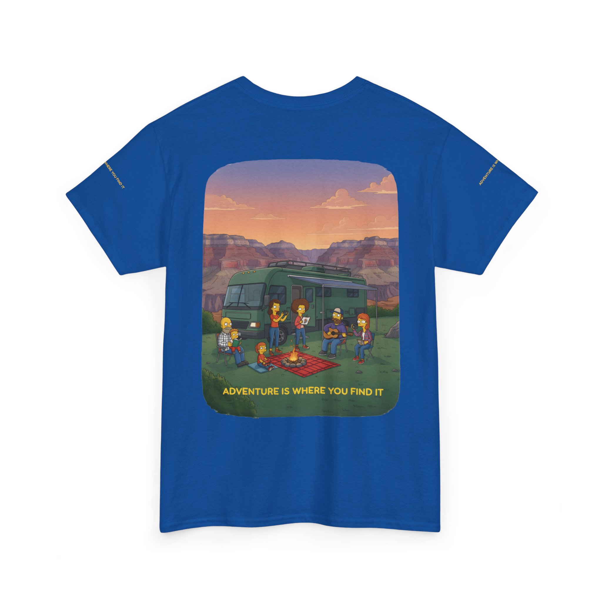 Unisex Heavy Cotton Tee — "Adventure Is Where You Find It" Design Sitcom-Line