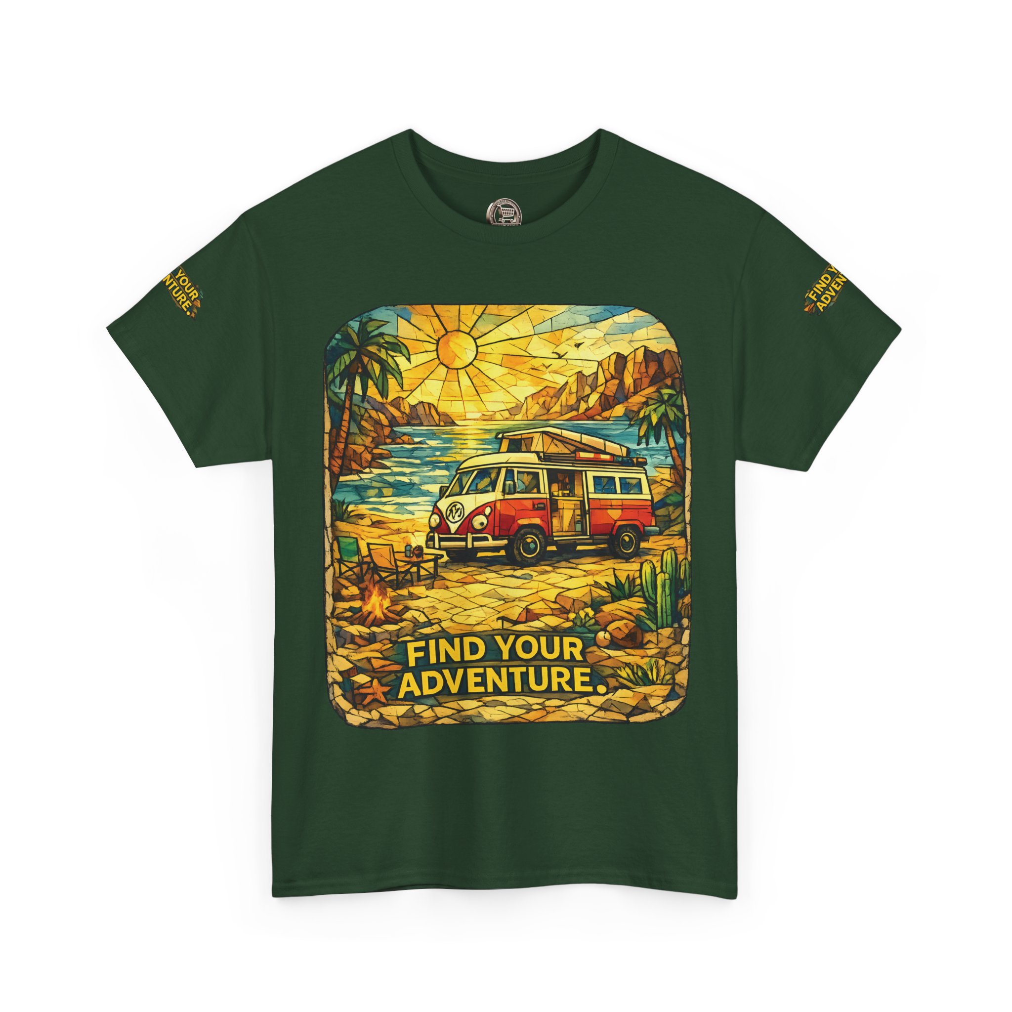 Unisex Heavy Cotton Tee — "Find Your Adventure" Design Cubic-Line