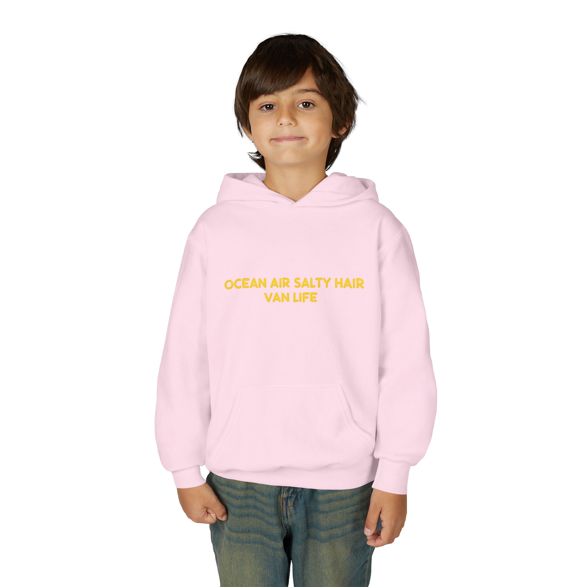6180702641708347034_2048.jpeg Youth Hoodie(Gildan) – "Ocean Air Salty Hair Van Life" (Design Sitcom-Line)