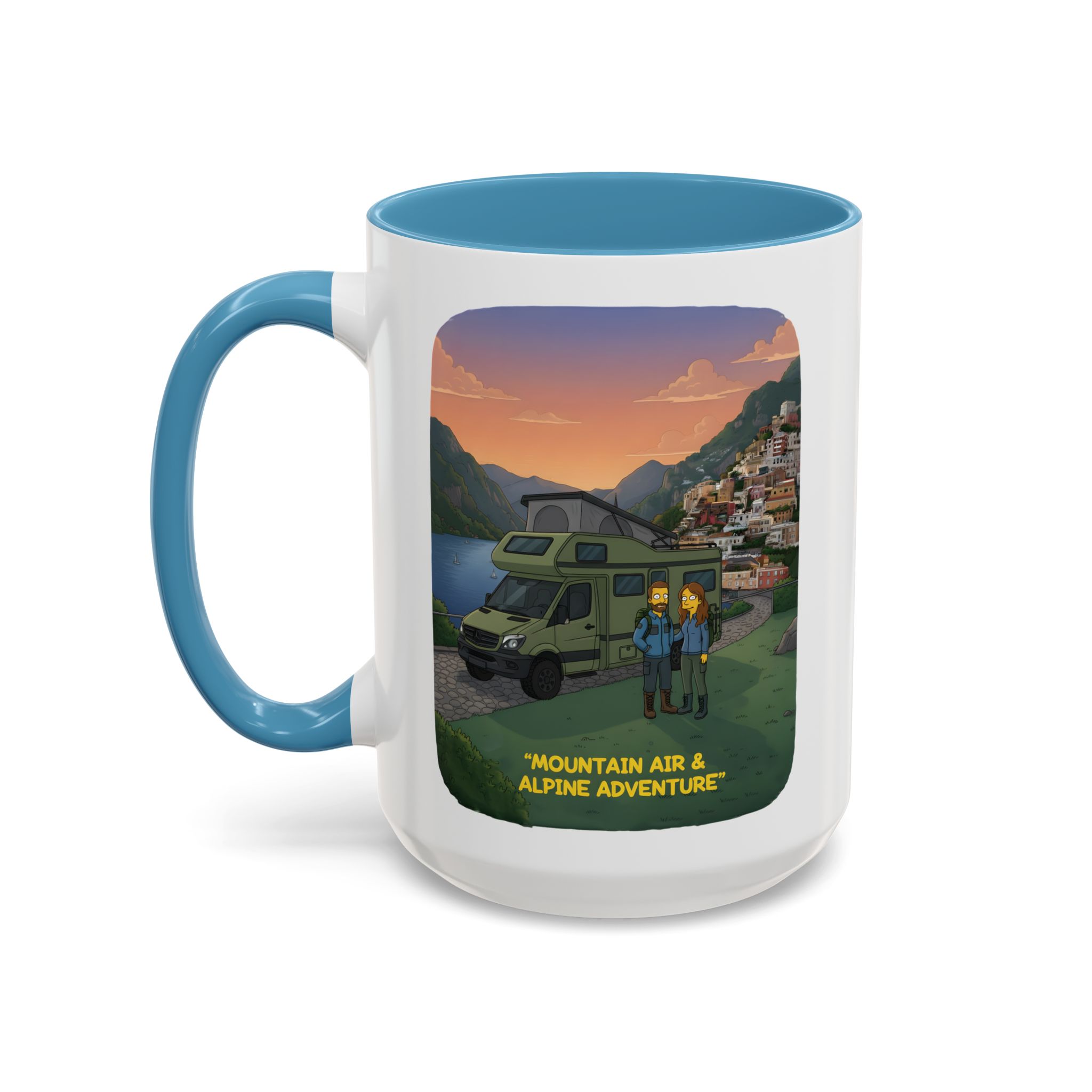 Accent Coffee Mug (11, 15oz) — "Mountain Air And Alpine Adventure"" Design Sitcom-Line