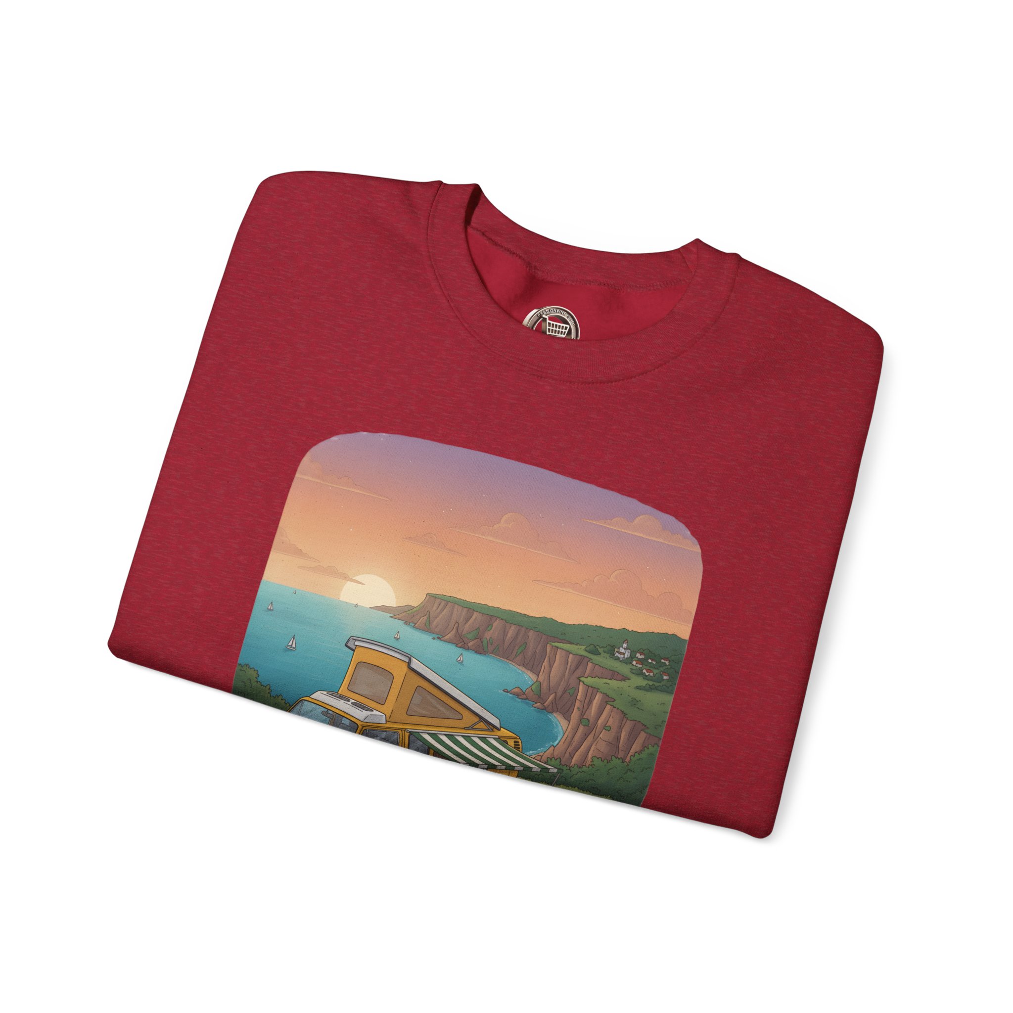 Unisex Heavy Blend™ Crewneck Sweatshirt — "The World Awaits" Design Sitcom-Line