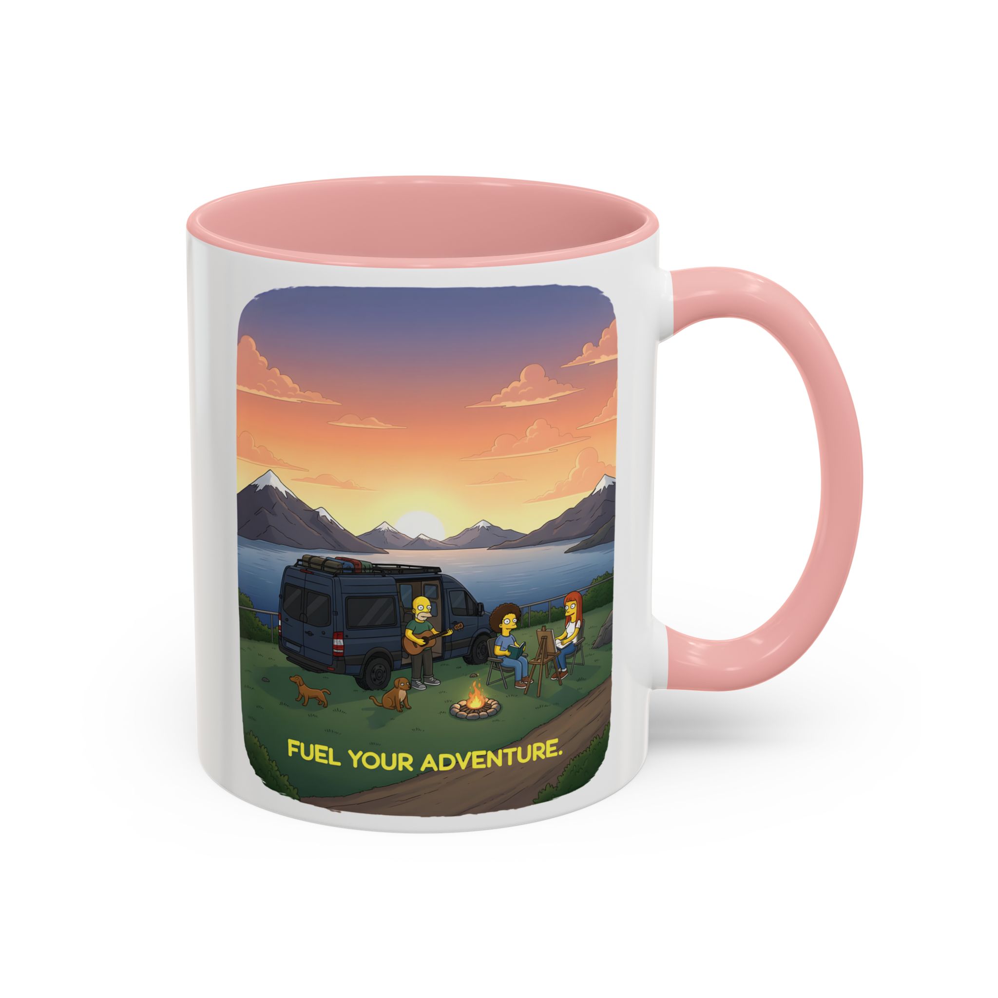 Accent Coffee Mug (11, 15oz) — "Fuel Your Adventure" Design Sitcom-Line