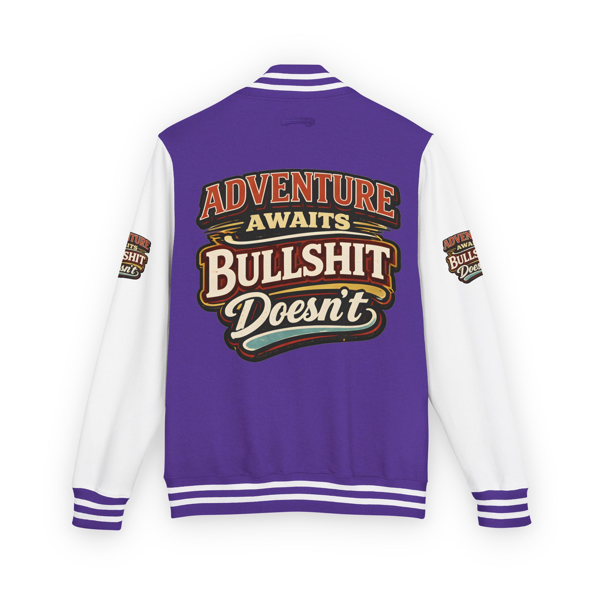 Unisex Heavyweight Letterman Jacket — "Adventure Awaits" Design F**K-Line