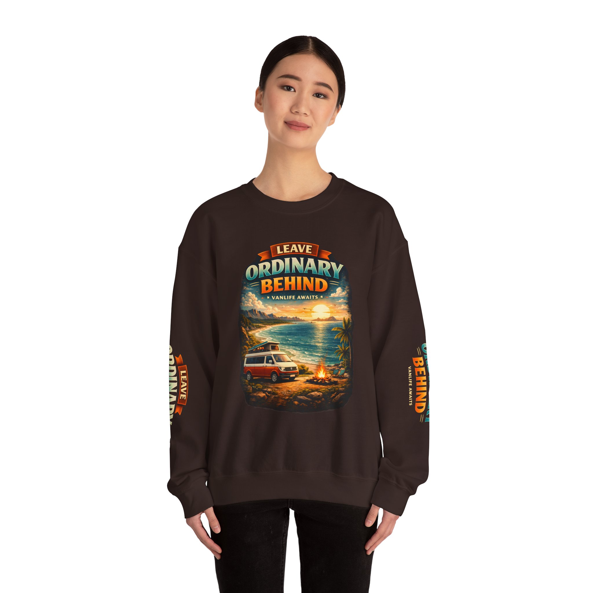 Unisex Heavy Blend™ Crewneck Sweatshirt — "Leave Ordinary Behind" Design Scenic-Line