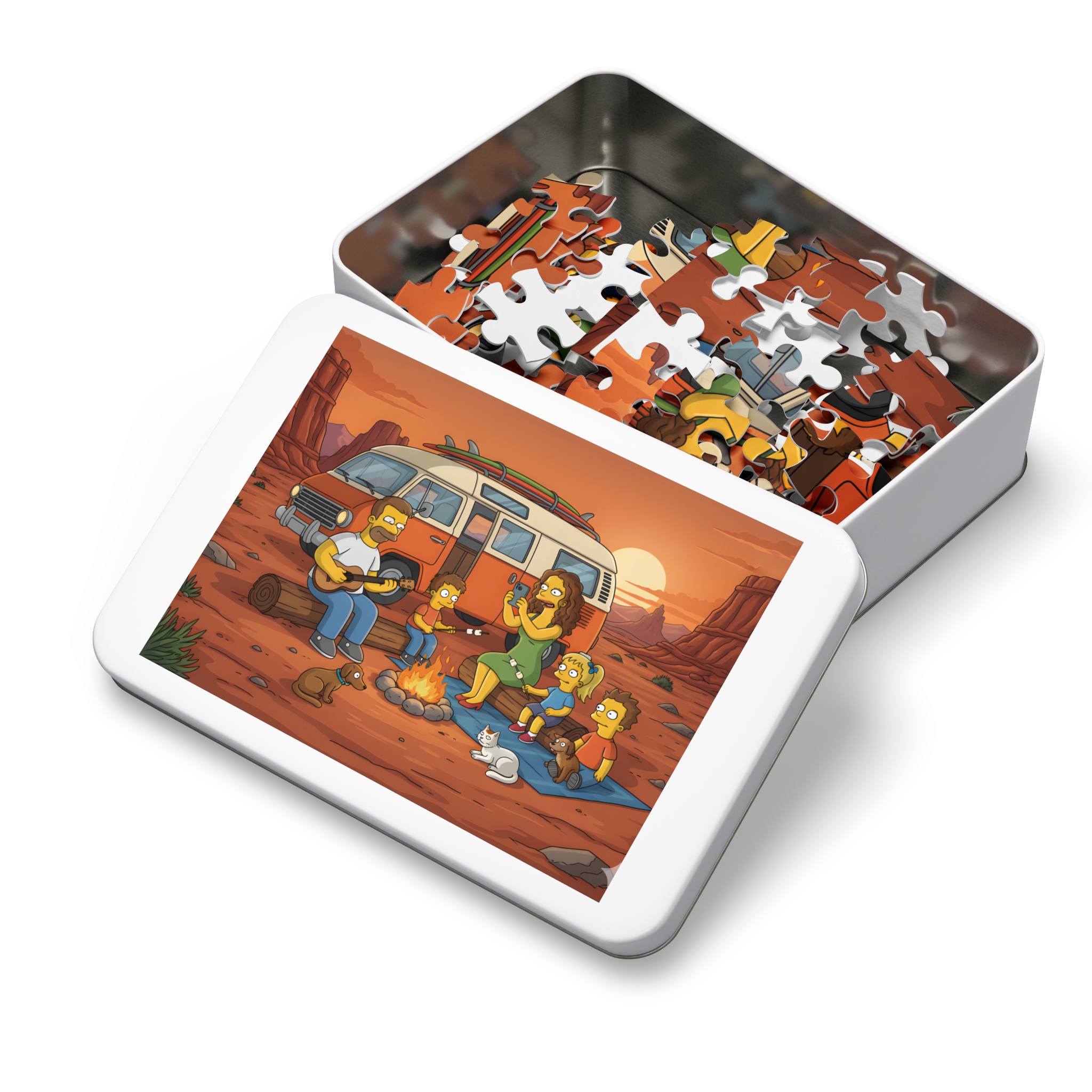 Jigsaw Puzzle with Tin — Sunset Van Adventure