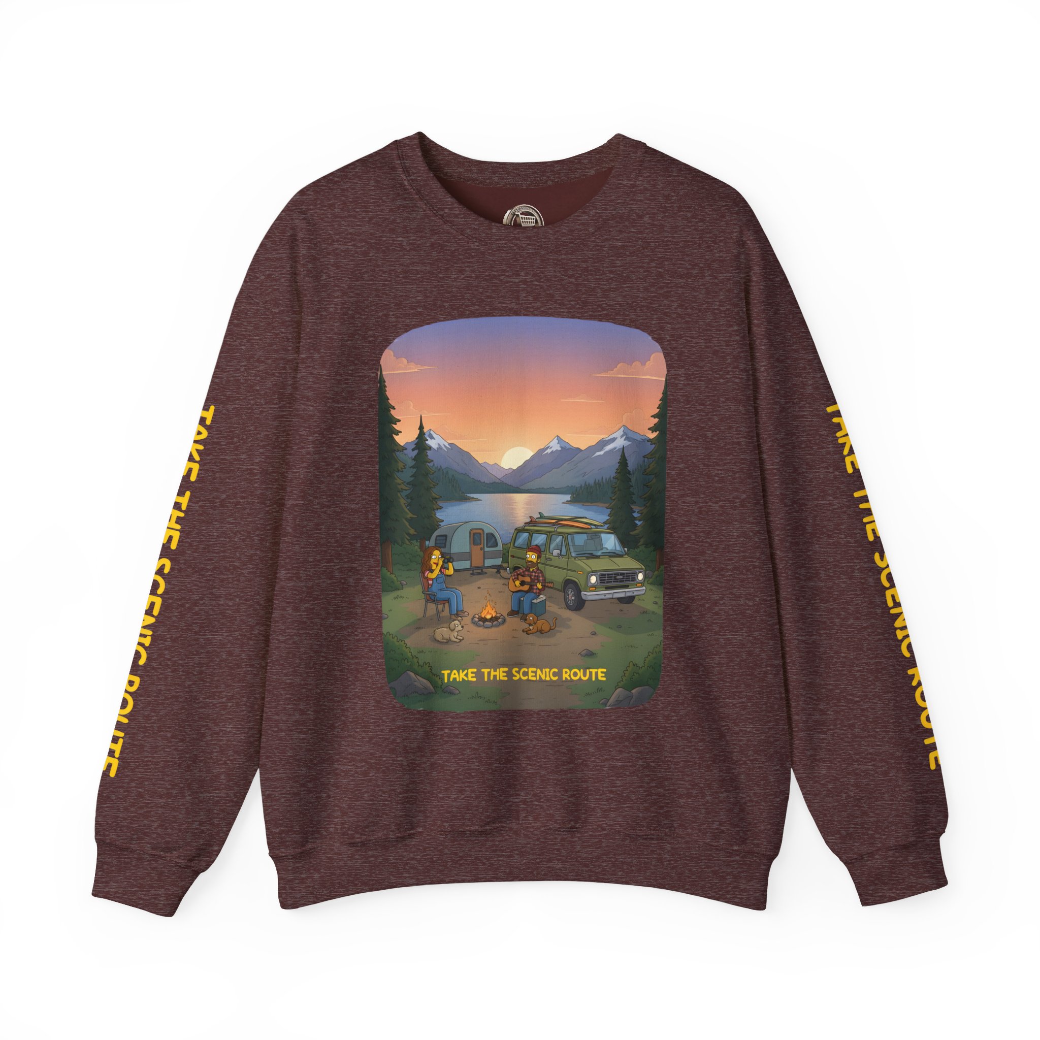 Unisex Heavy Blend™ Crewneck Sweatshirt — "Take The Scenic Route" Design Sitcom-Line