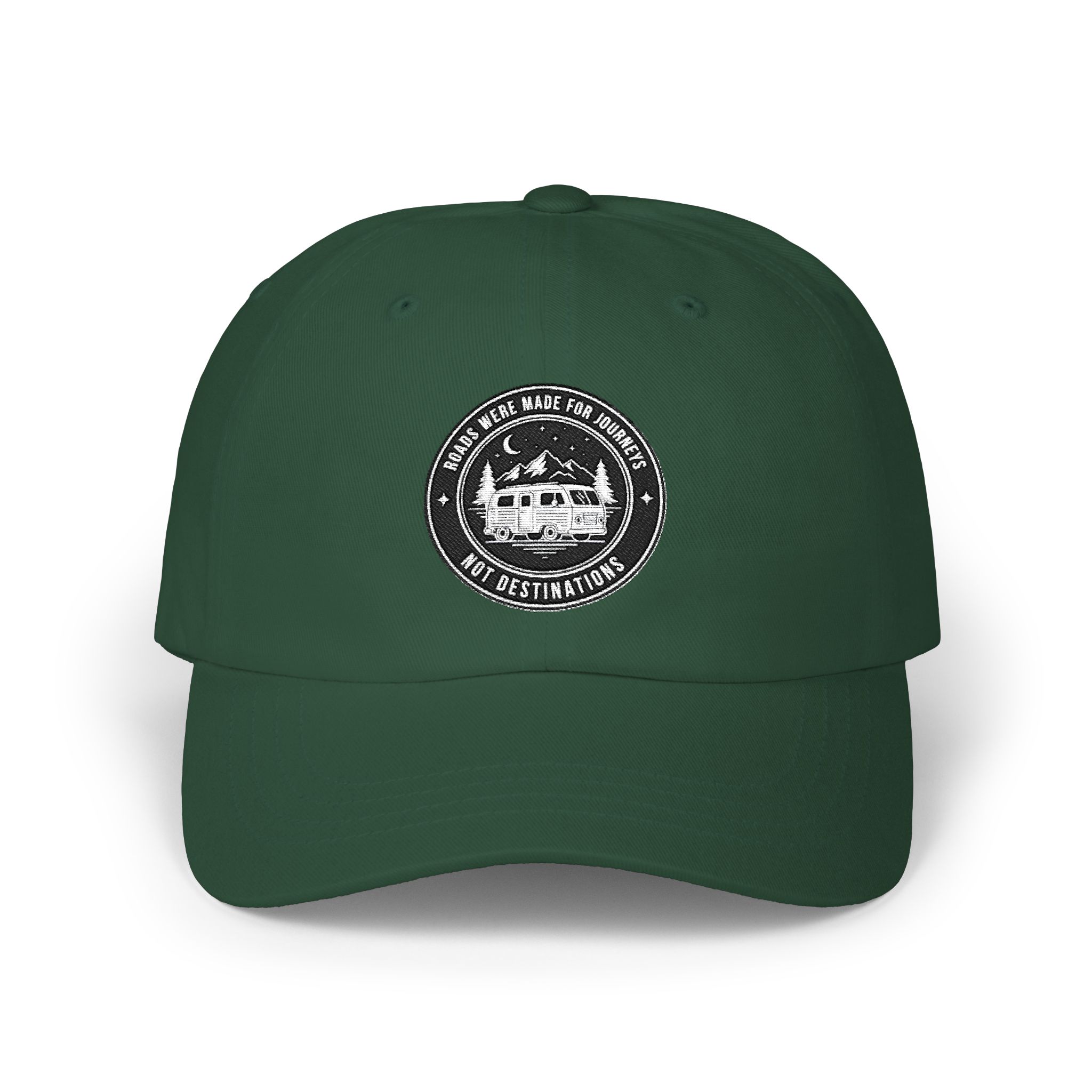 Dad Cap - "ROAD WHERE MADE FOR JOURNEYS-NOT DESTINATIONS" Vintage National Park Stamp Hat
