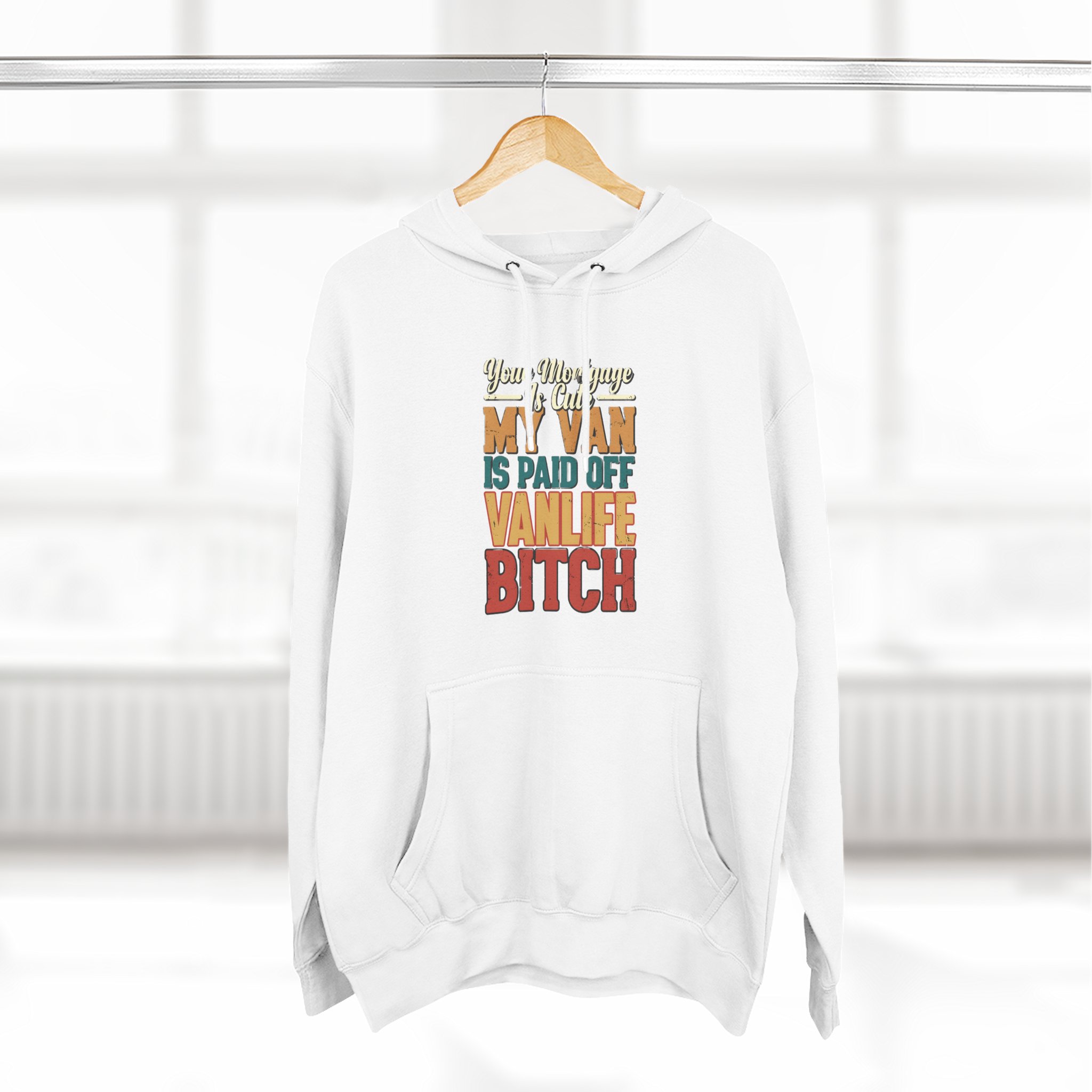 Three-Panel Fleece Hoodie - "Your Mortgage Is Cute" Design F**K-Line