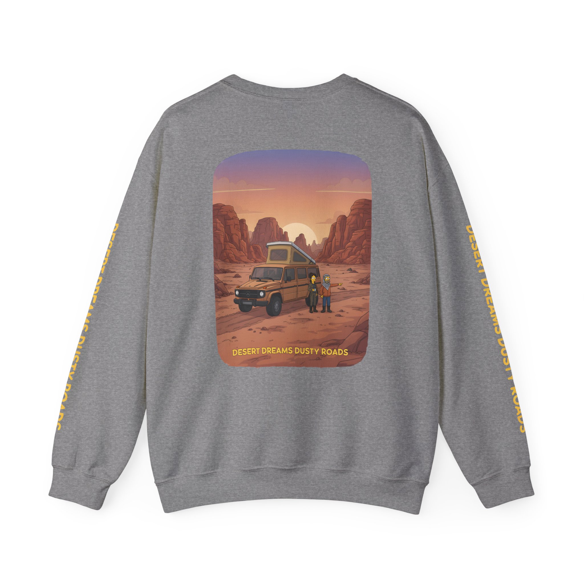 Unisex Heavy Blend™ Crewneck Sweatshirt — "Desert Dreams Dusty Roads" Design Sitcom-Line
