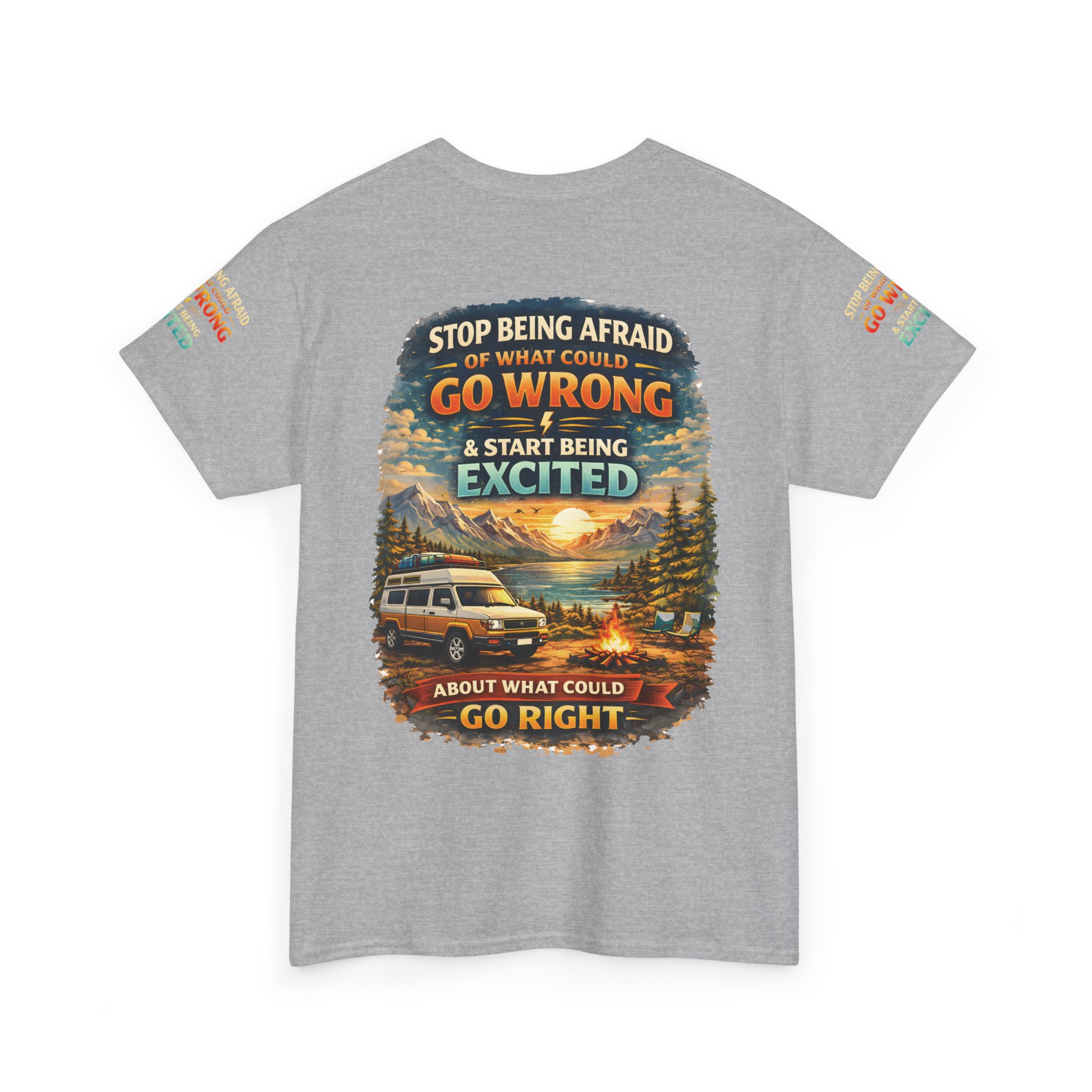 6256813813631424029_2048.jpeg Unisex Heavy Cotton Tee — "Stop Being Afraid Of What Could Go Wrong" Design Scenic-Line
