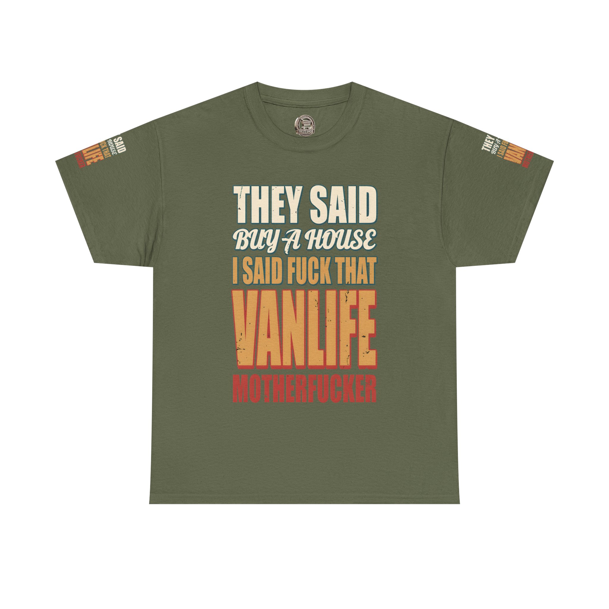 6257613637230893023_2048.jpeg Unisex Heavy Cotton Tee — "They Said Buy A House" Design F**K-Line
