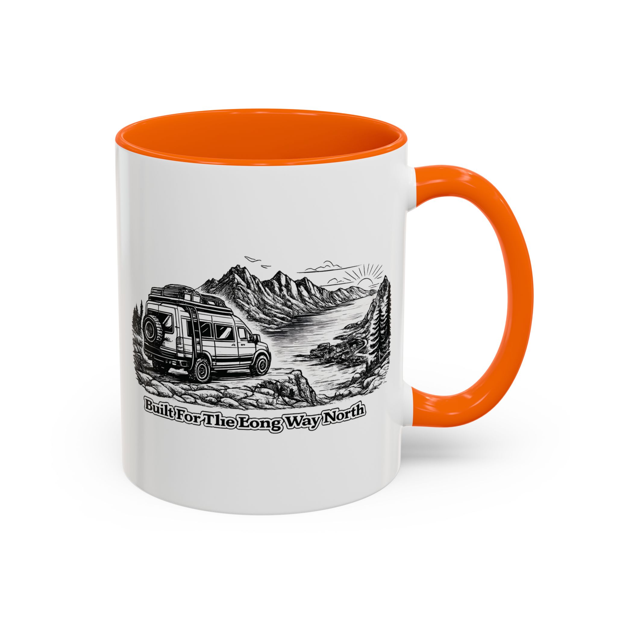 6259852233729640612_2048.jpeg Accent Coffee Mug (11, 15oz) — "Built For The Long Way North" Design Minimal-Line