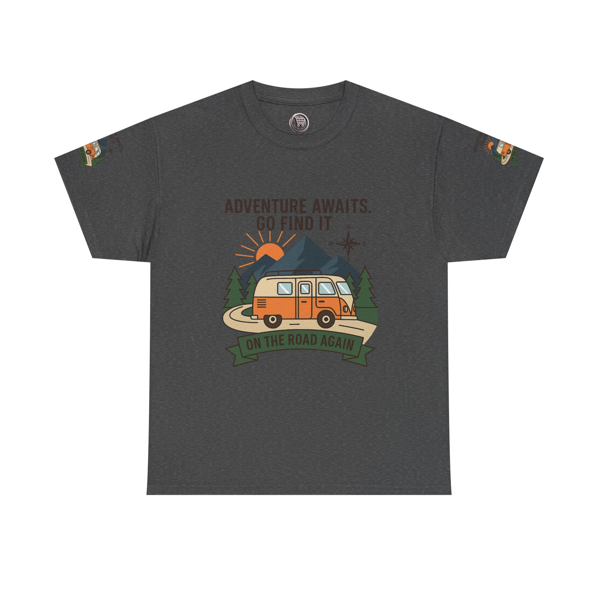 6265190376911642695_2048.jpeg Unisex Heavy Cotton Tee — 'Adventure Awaits. Go Find It' Camper Van T‑Shirt