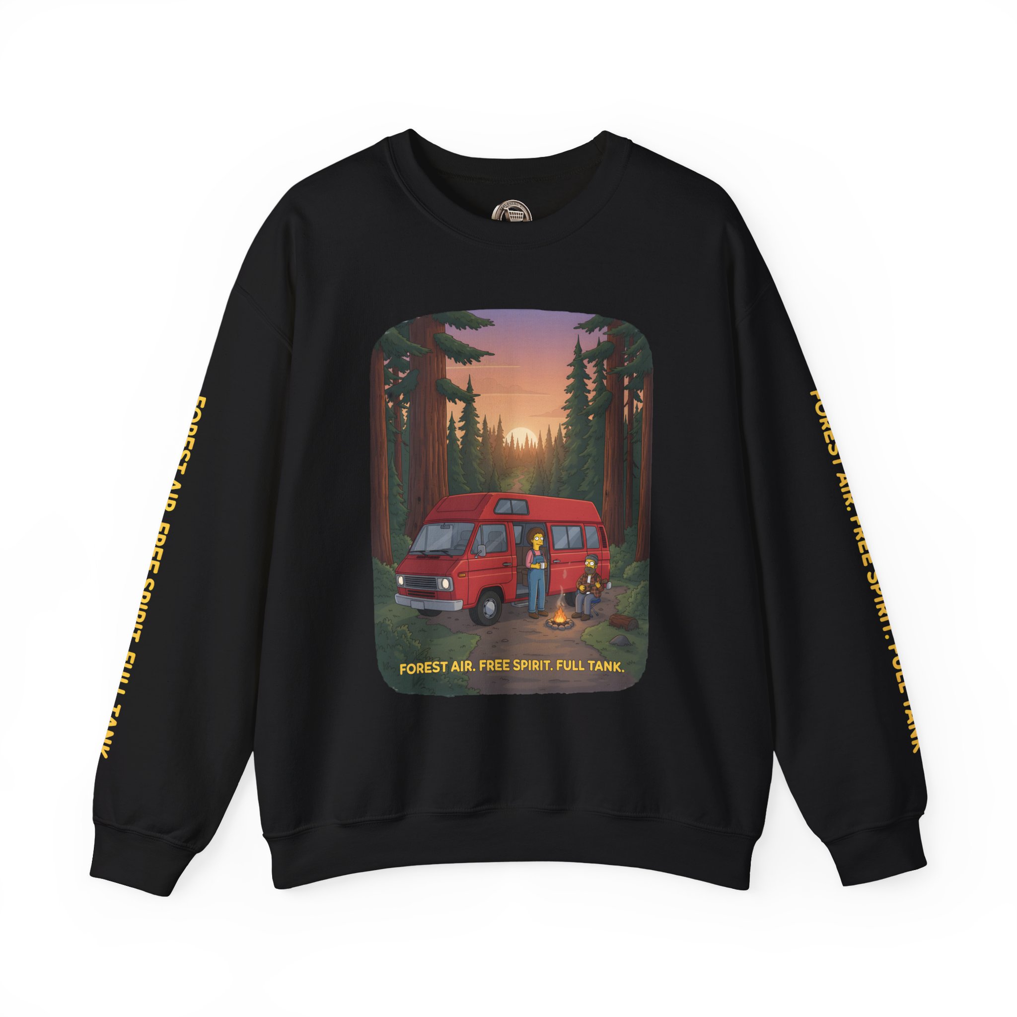 6266117744317711653_2048.jpeg Unisex Heavy Blend™ Crewneck Sweatshirt — "Forest Air Free Spirit Full Tank" Design Sitcom-Line