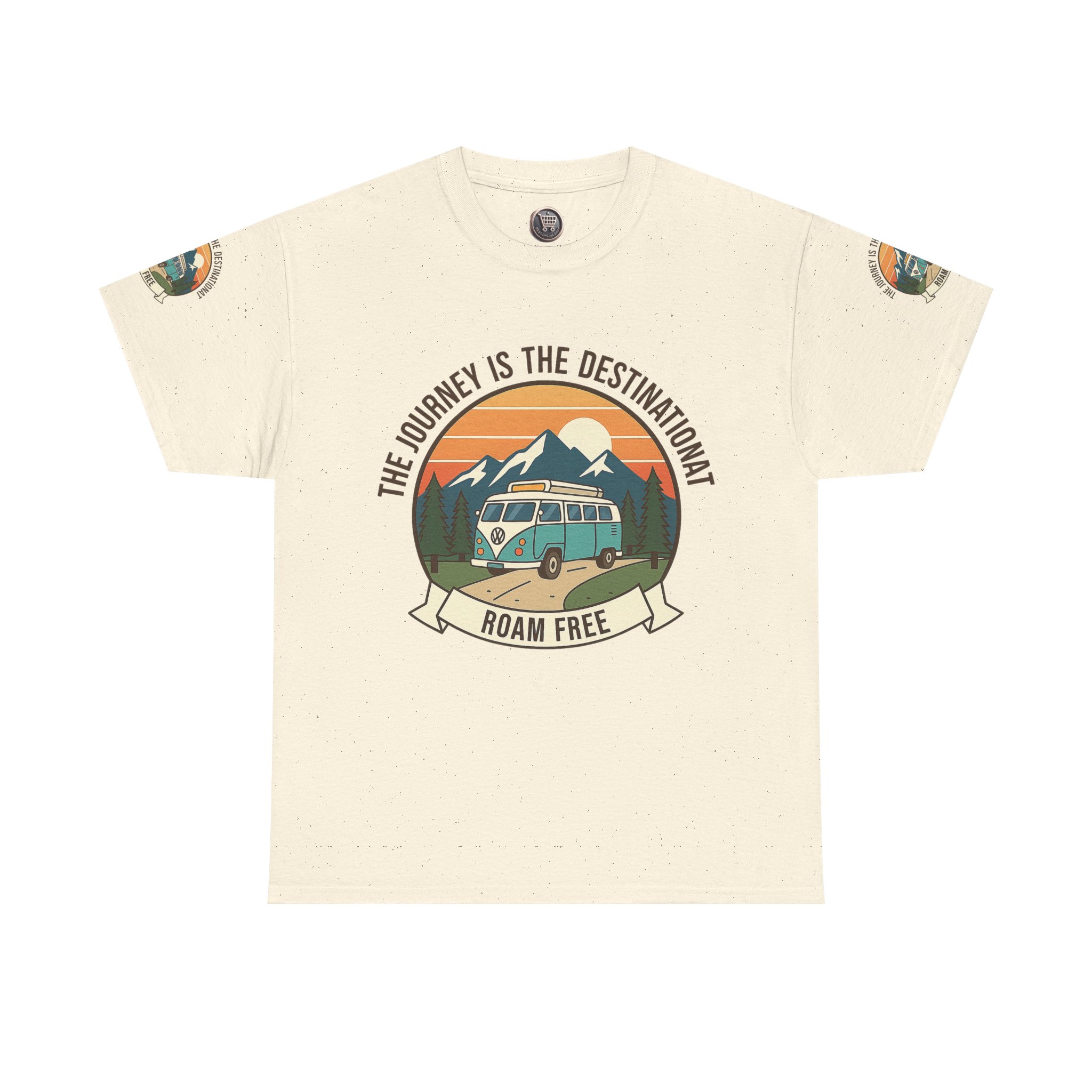 Unisex Heavy Cotton Tee — "The Journey Is The Destination" Roam Free Travel Shirt