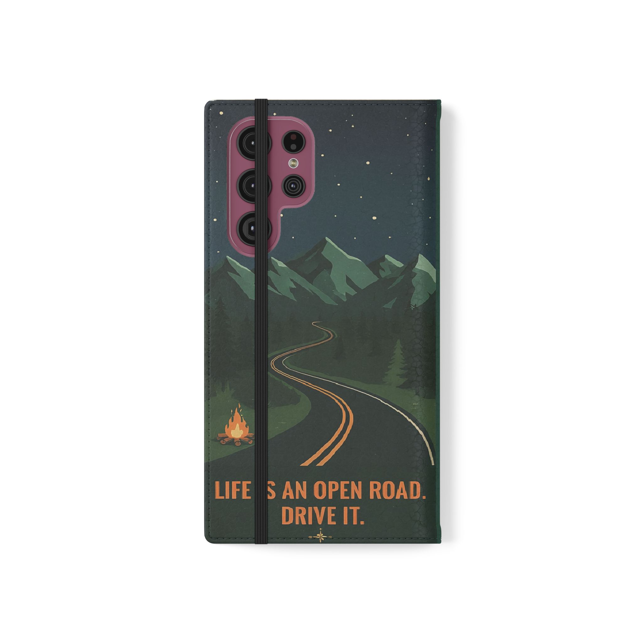 Flip Phone Case — "Roam More Worry Less - Life Is An Open Road" Phone Wallet