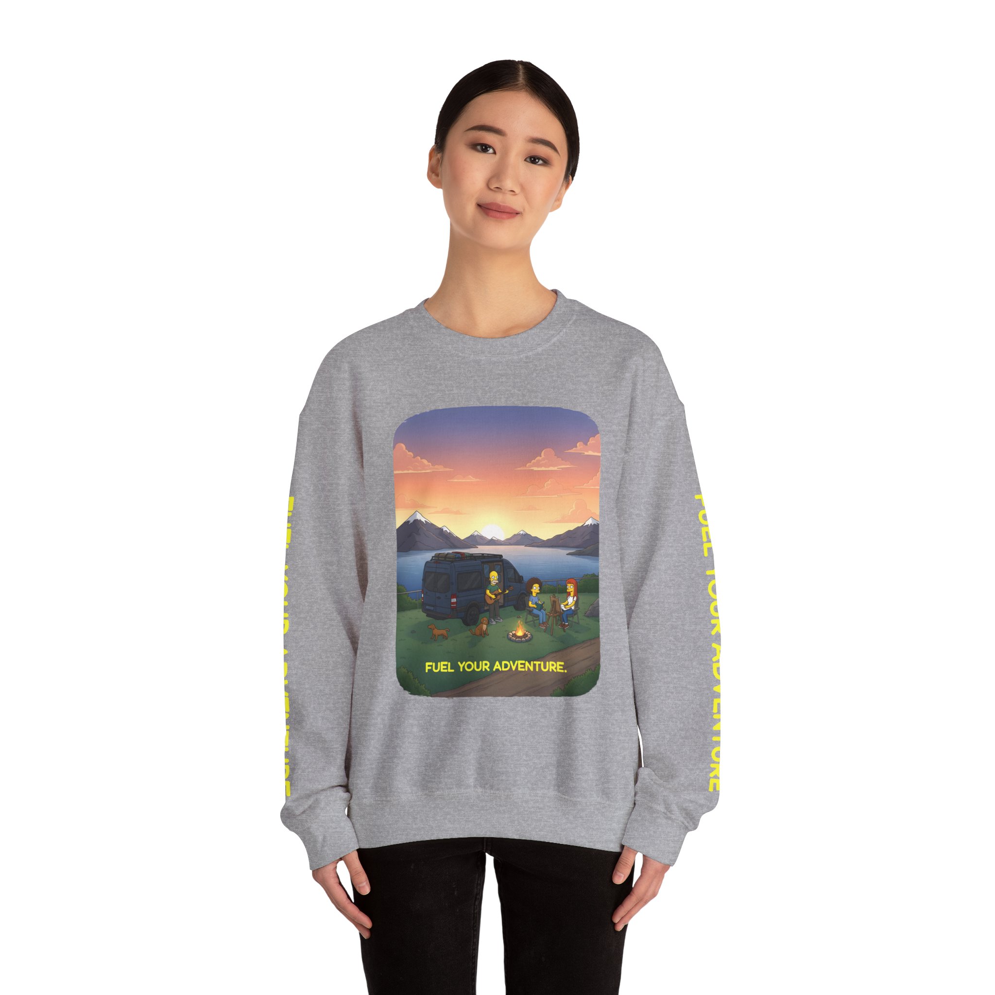 6273001055830374695_2048.jpeg Unisex Heavy Blend™ Crewneck Sweatshirt — "Fuel Your Adventure" Design Sitcom-Line
