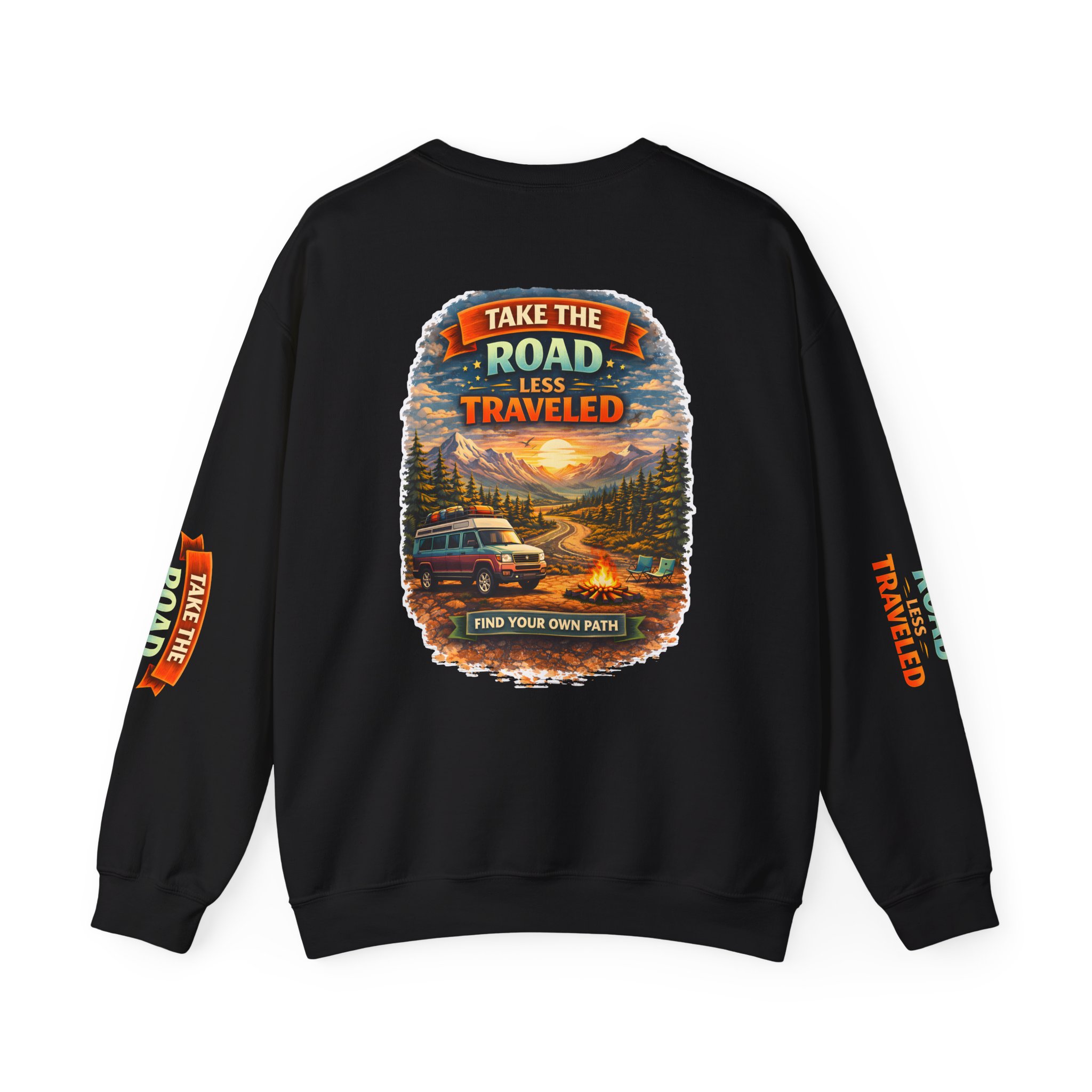 6276422930330336145_2048.jpeg Unisex Heavy Blend™ Crewneck Sweatshirt — "Take The Road Less Traveled" Design Scenic-Line