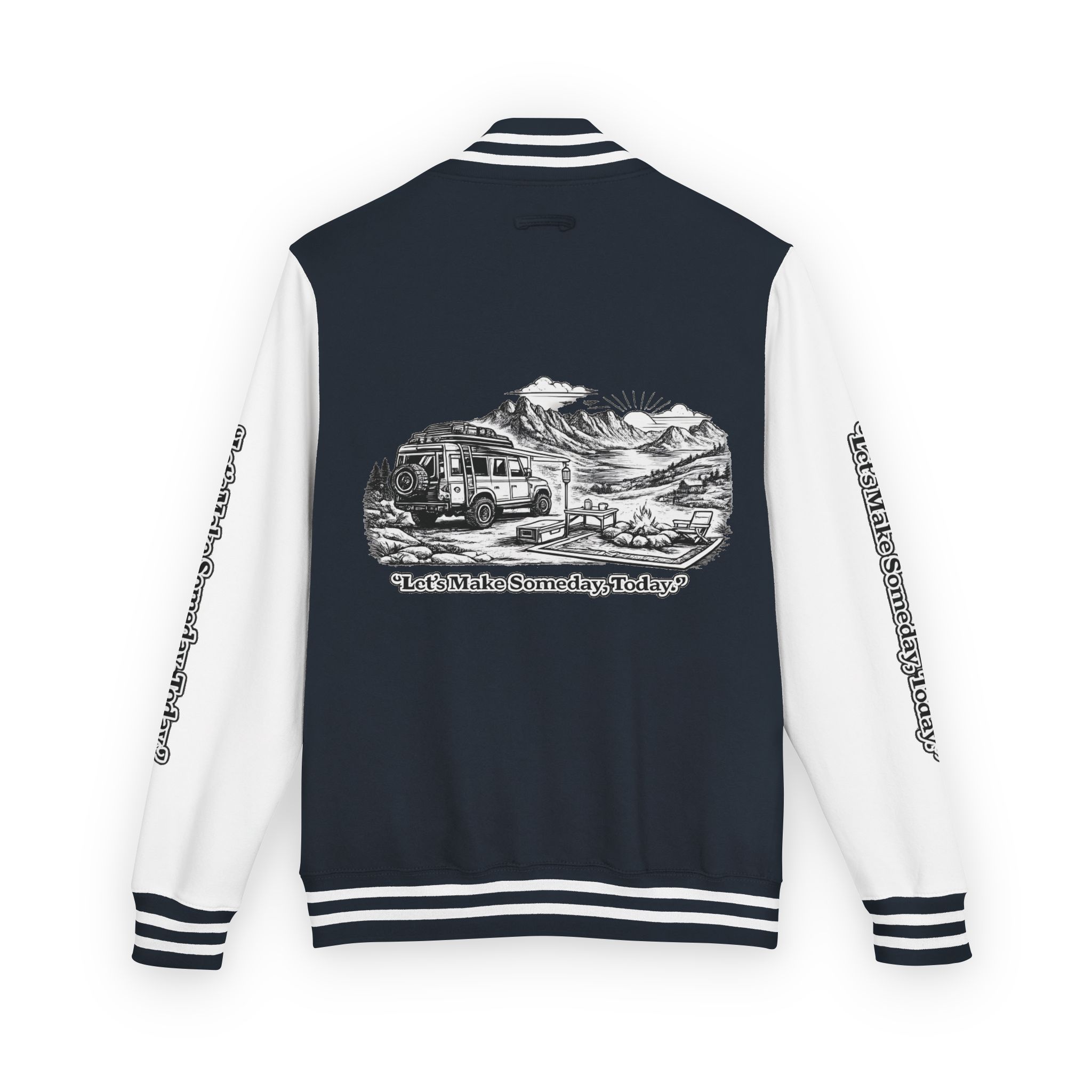 6276825764887970853_2048-1.jpeg Unisex Heavyweight Letterman Jacket — "Lets make Someday, Today?" Travel Varsity Coat