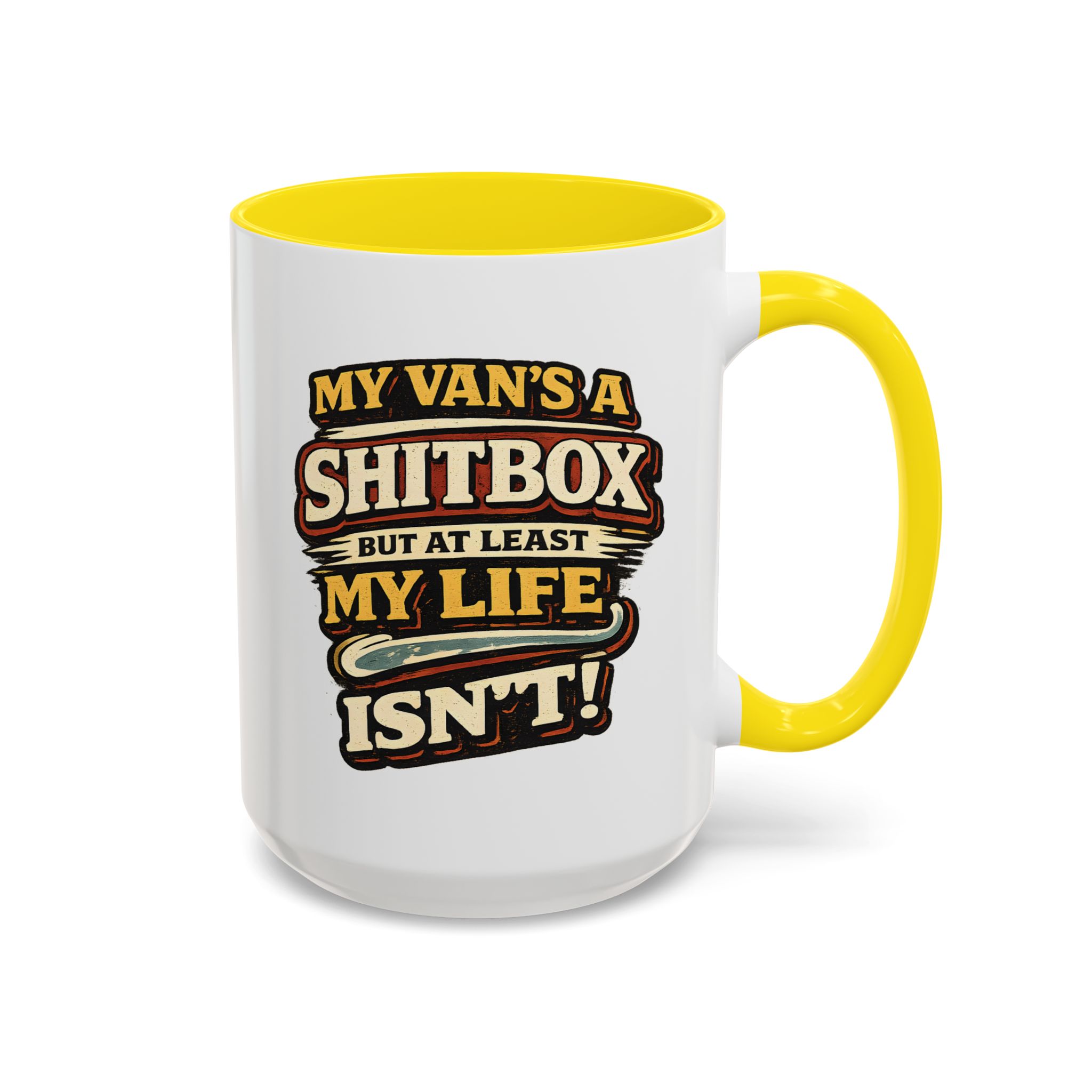 Accent Coffee Mug (11, 15oz) — "My Van`s A Shitbox" Design F**K-Line