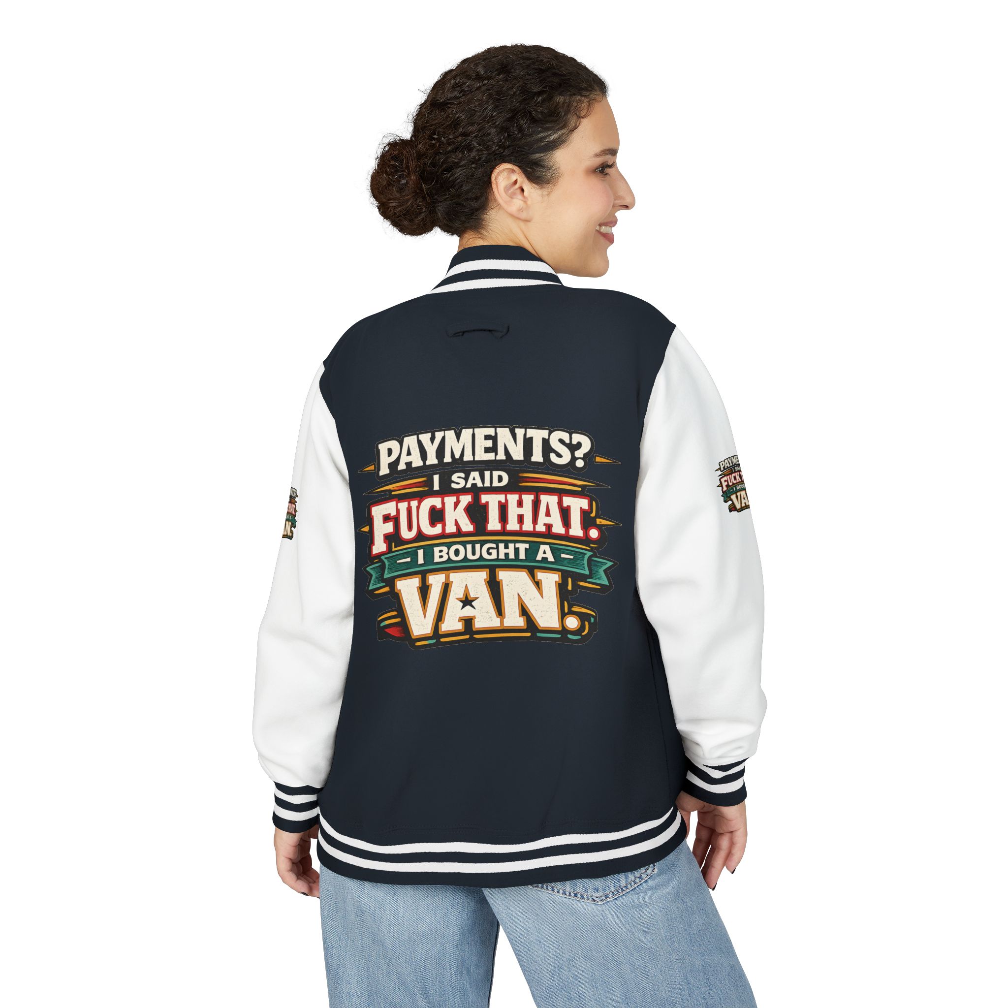Unisex Heavyweight Letterman Jacket — "Payments?I Said" Design F**K-Line