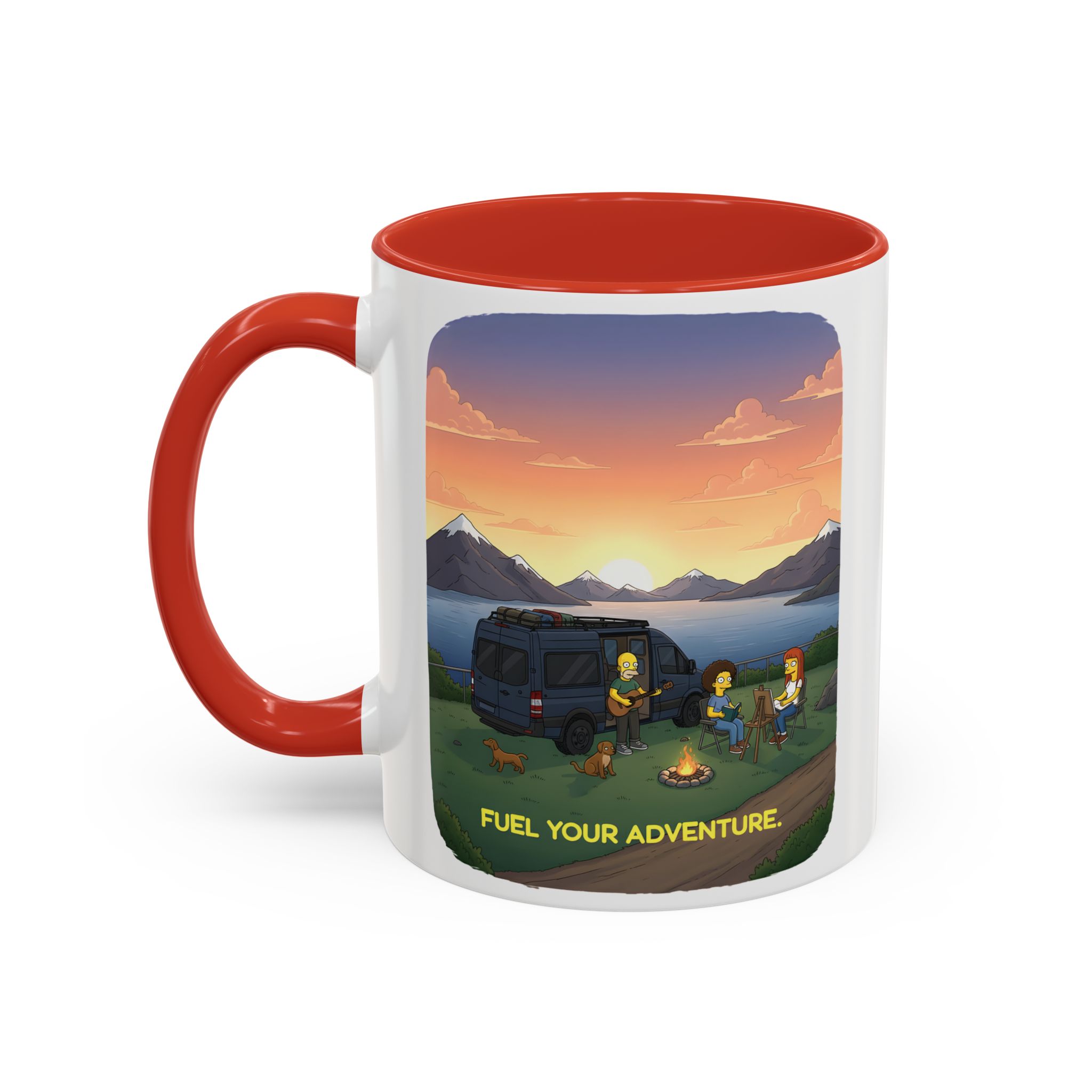 Accent Coffee Mug (11, 15oz) — "Fuel Your Adventure" Design Sitcom-Line