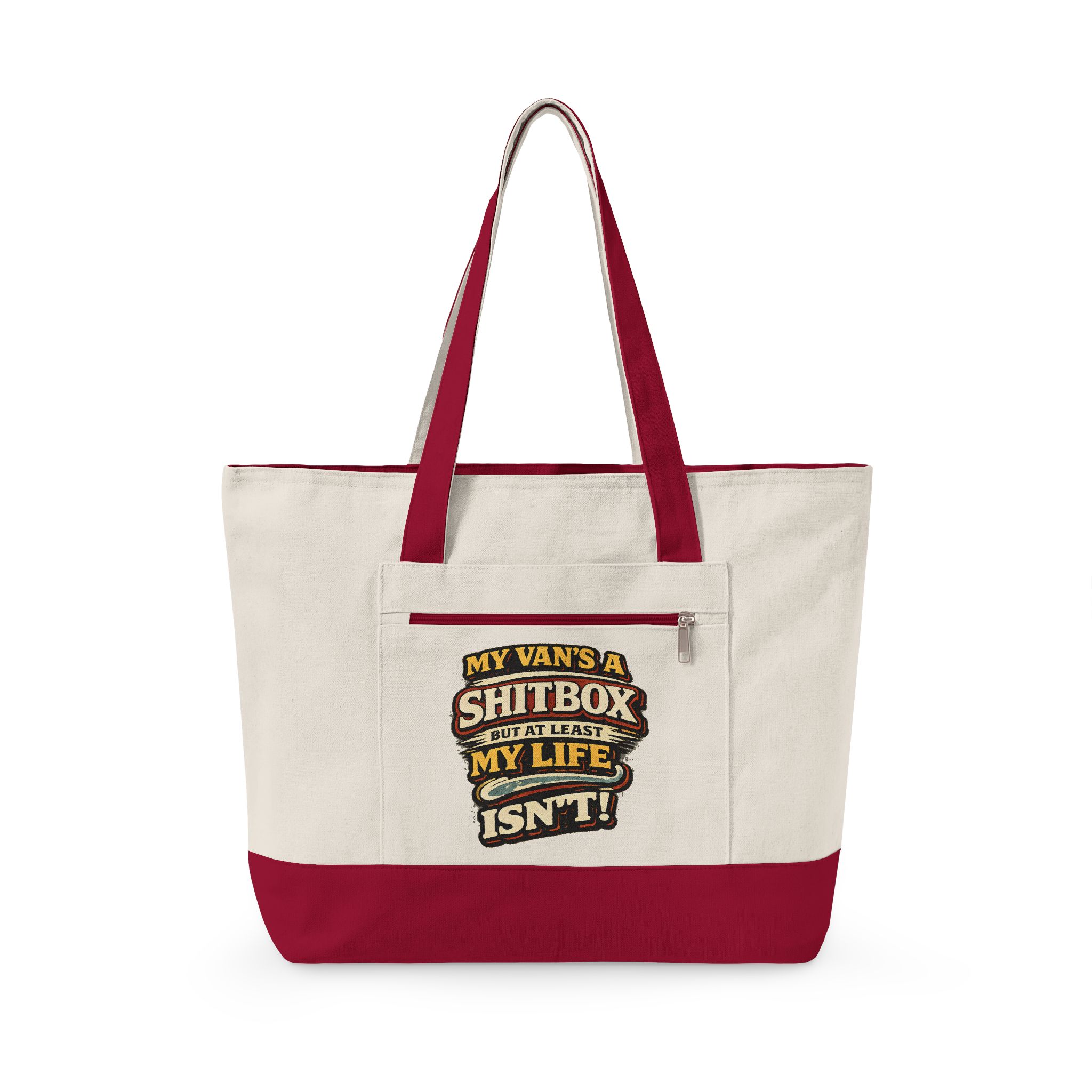 Zippered Canvas Tote — "My Vans A Shitbox" (Design F**K-Line)