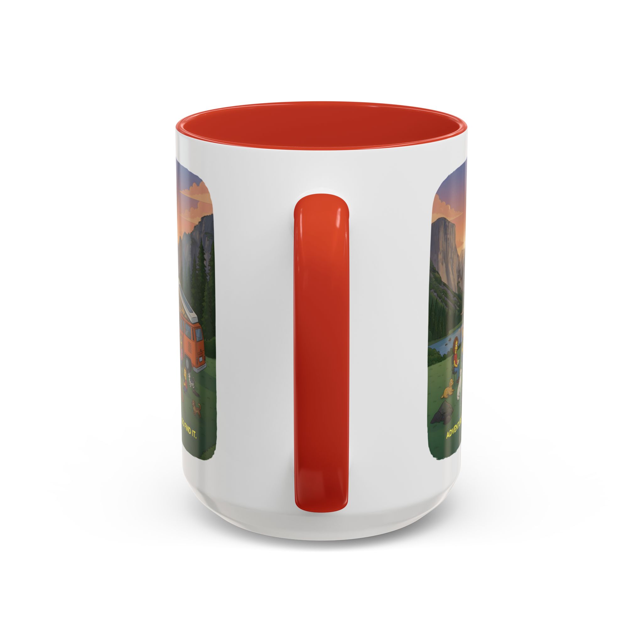 Accent Coffee Mug (11, 15oz) — "Adventure Awaits-Go Find It"" Design Sitcom-Line