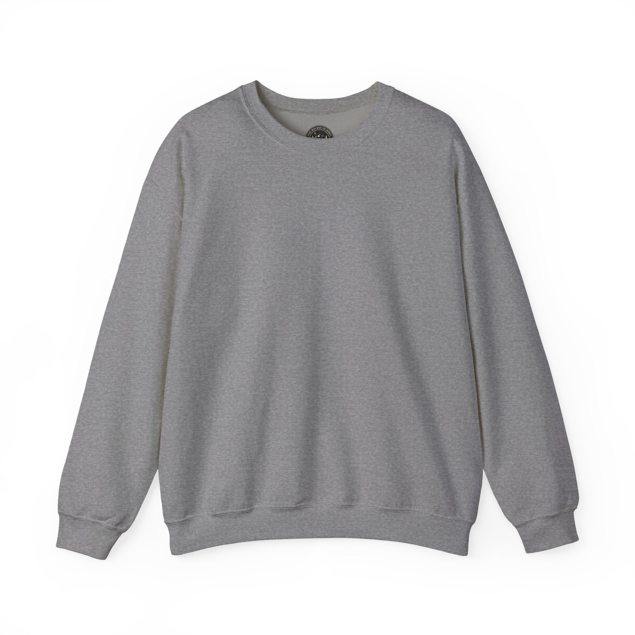 Crewneck Sweatshirt — "ROAD WHERE MADE FOR JOURNEYS-NOT DESTINATIONS" (Only Back printed) Vintage Camper Van Outdoor Graphic