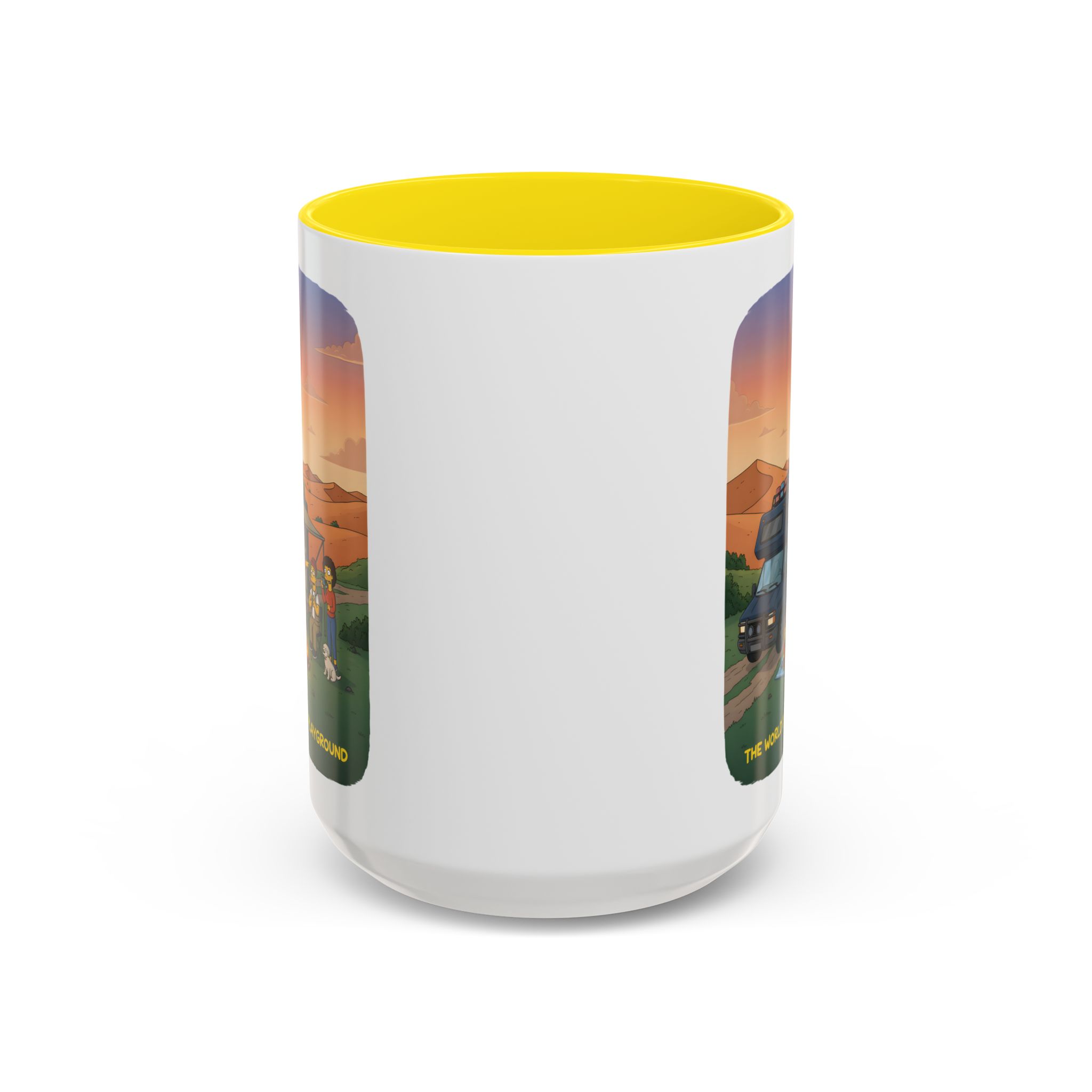 Accent Coffee Mug (11, 15oz) — "The World Is Your playground" Design Sitcom-Line