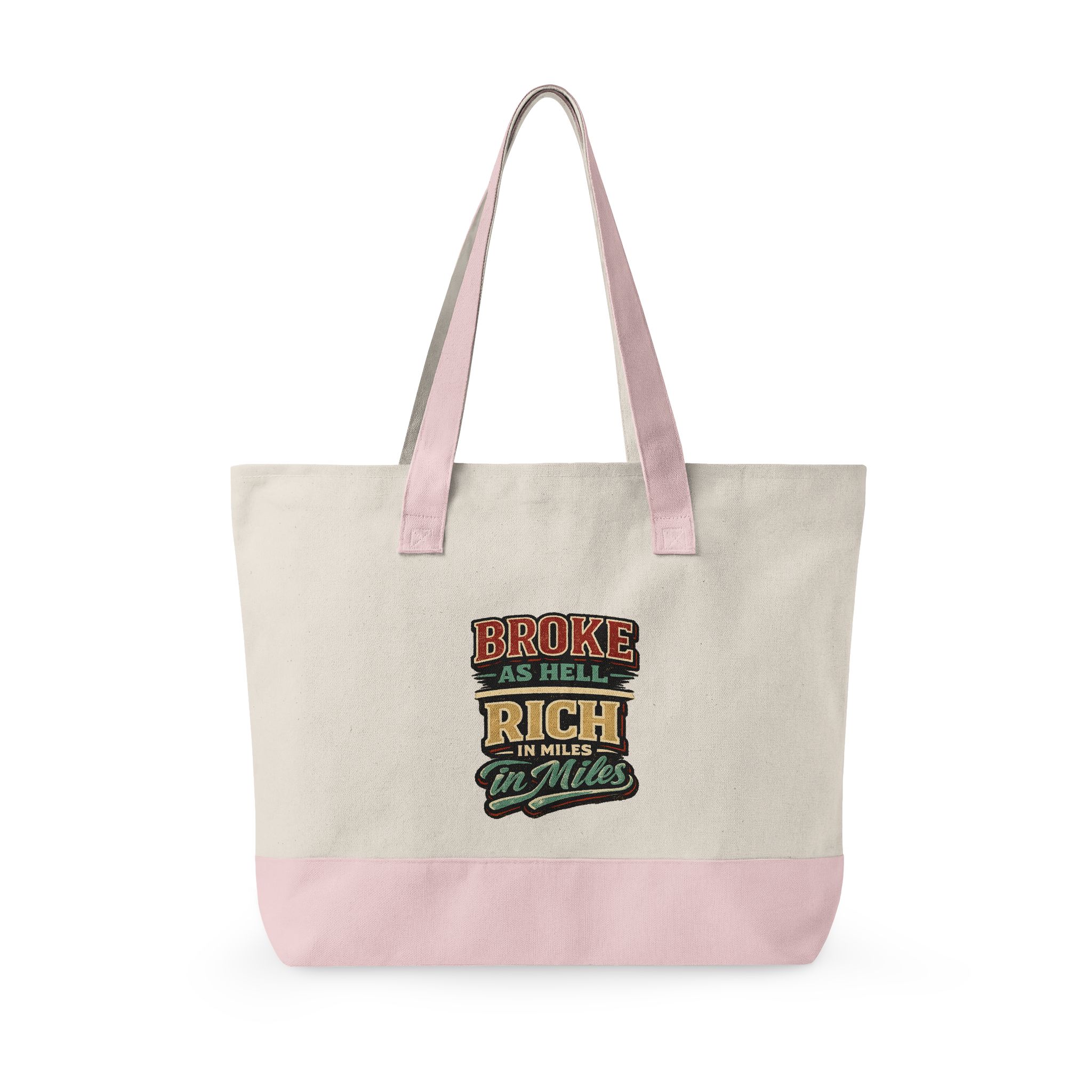Zippered Canvas Tote — "Broke As Hell" (Design F**K-Line)