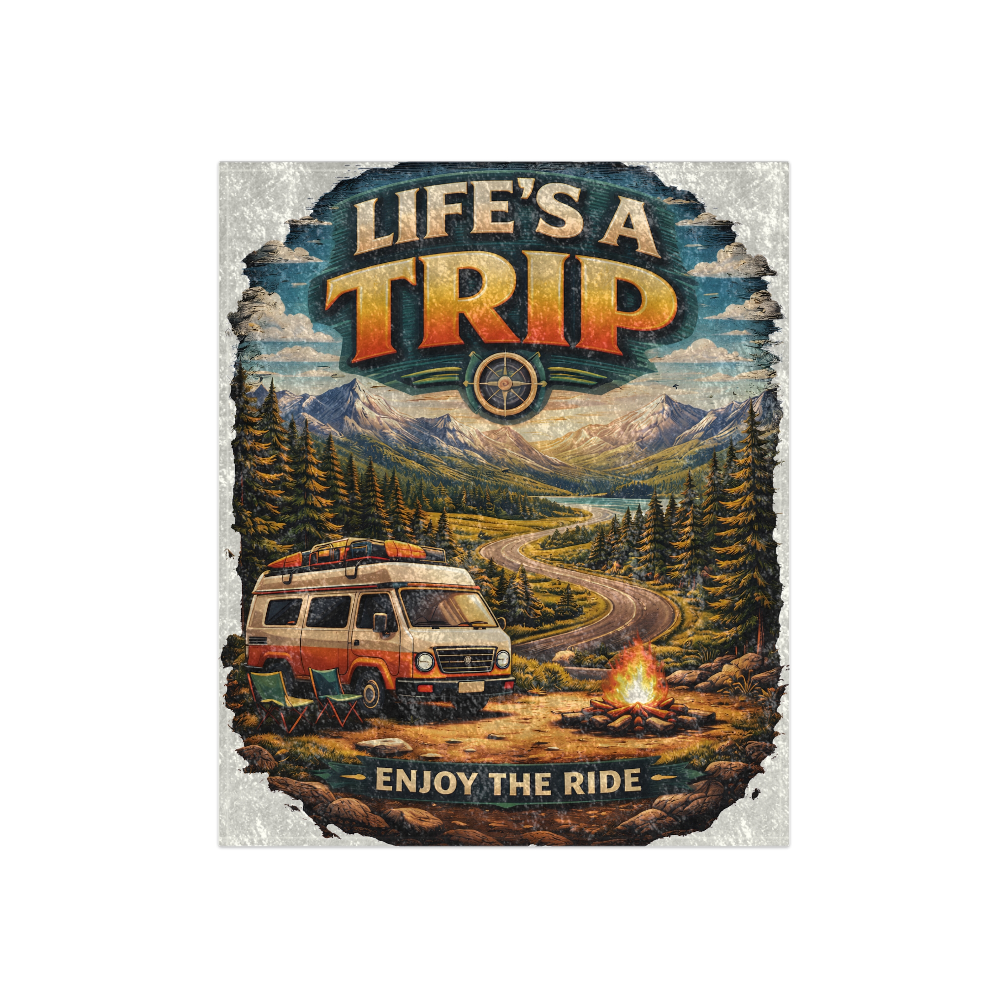 633356052919634492_2048.jpeg Crushed Velvet Blanket —"Life s A Trip" Design Scenic-Line (Campervan)