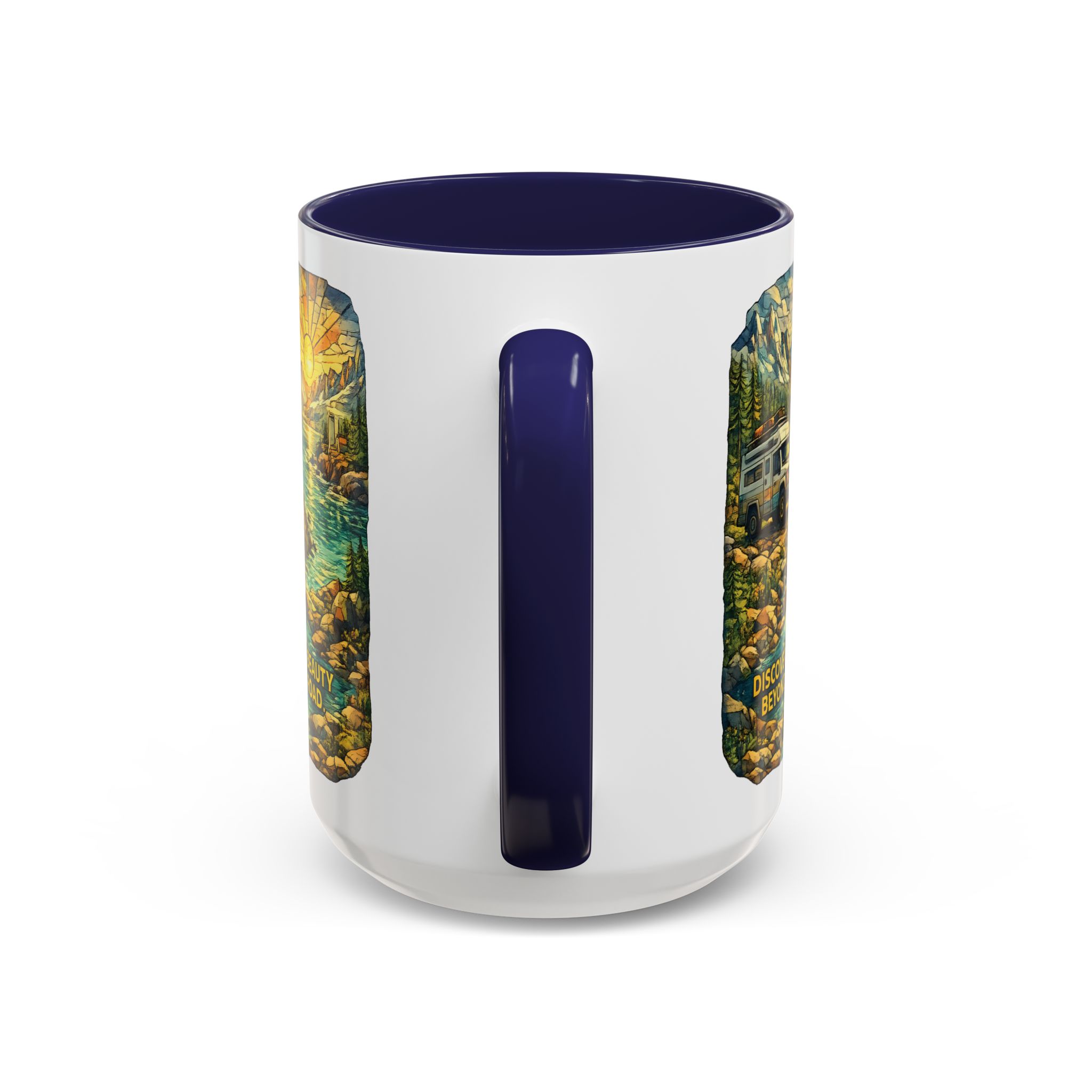 6335175434582151963_2048.jpeg Accent Coffee Mug (11, 15oz) — "Discover The Bieuty Beyond The Road" Design Cubic-Line