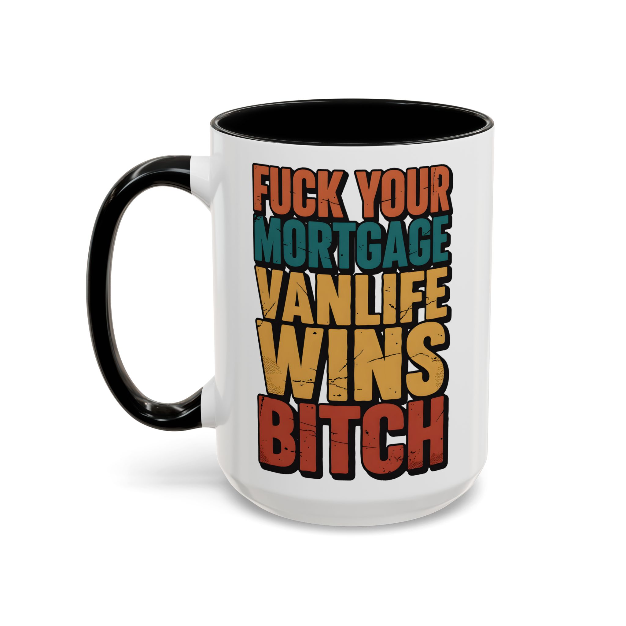 Accent Coffee Mug (11, 15oz) — "Fuck Your Mortgage" Design F**K-Line
