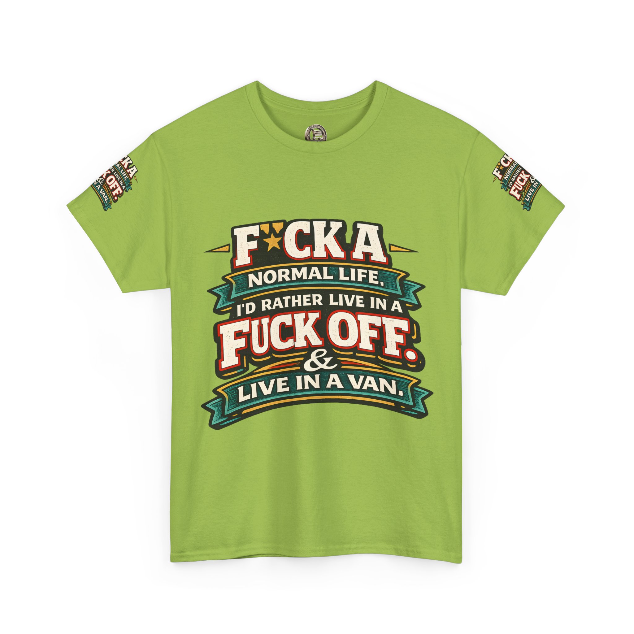 Unisex Heavy Cotton Tee — "Fuck A Normal Life" Design F**K-Line