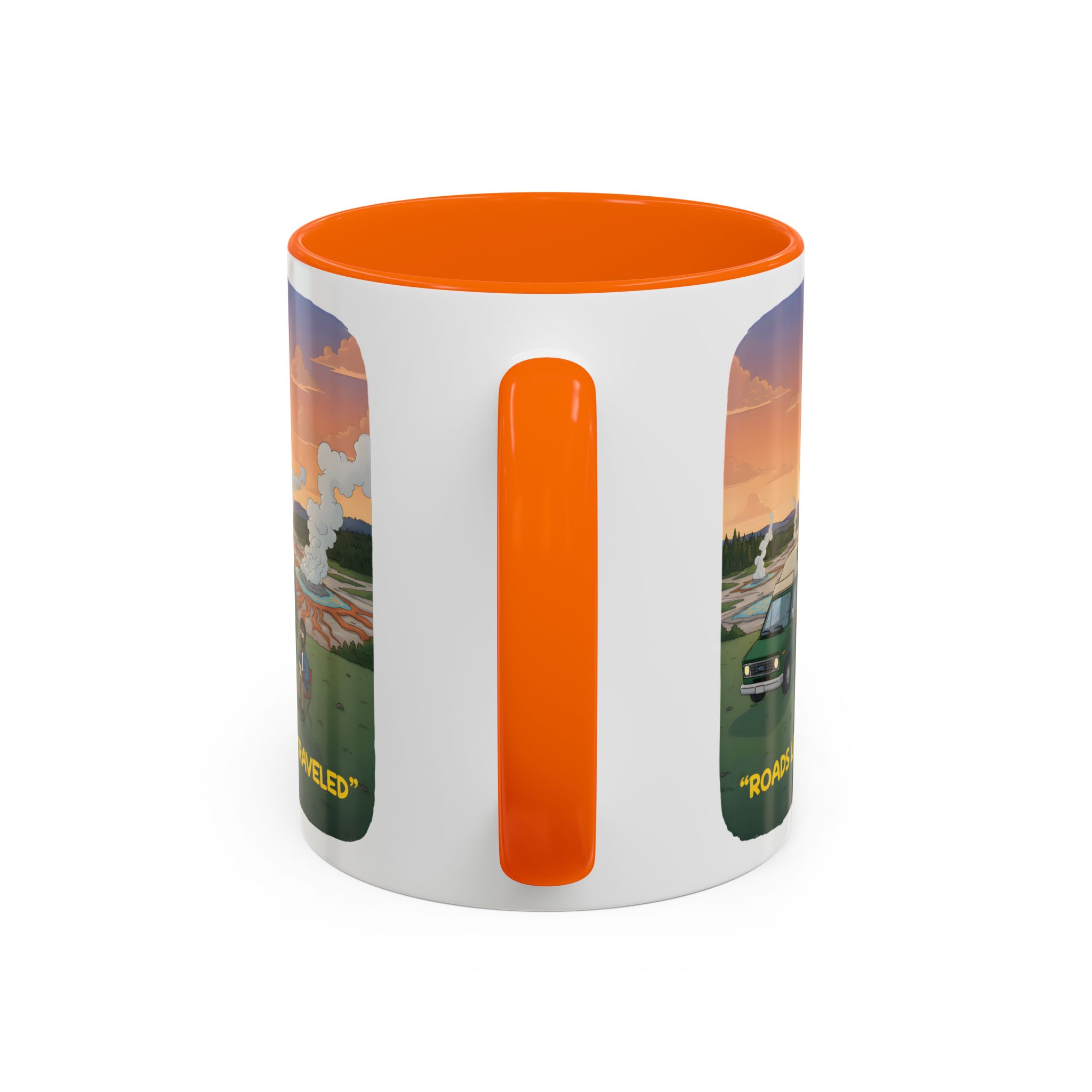 Accent Coffee Mug (11, 15oz) — "Roads Less Traveled" Design Sitcom-Line