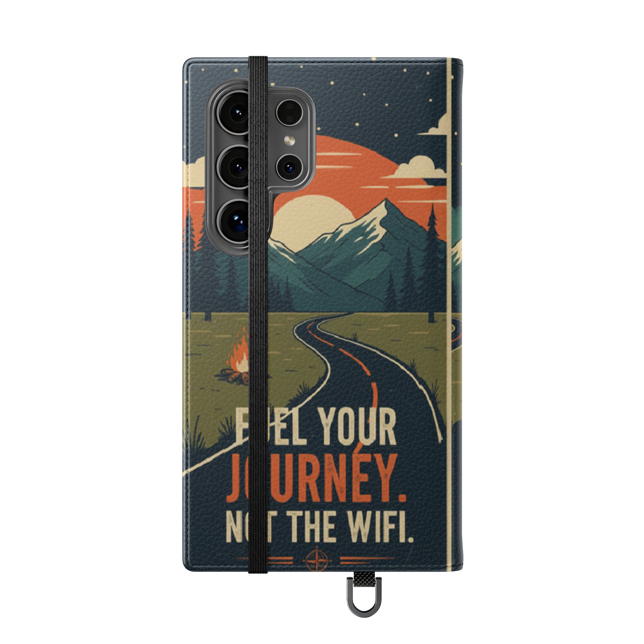 Flip Phone Case — "Fuel Your Journey, Not the Wifi" Wallet Cover