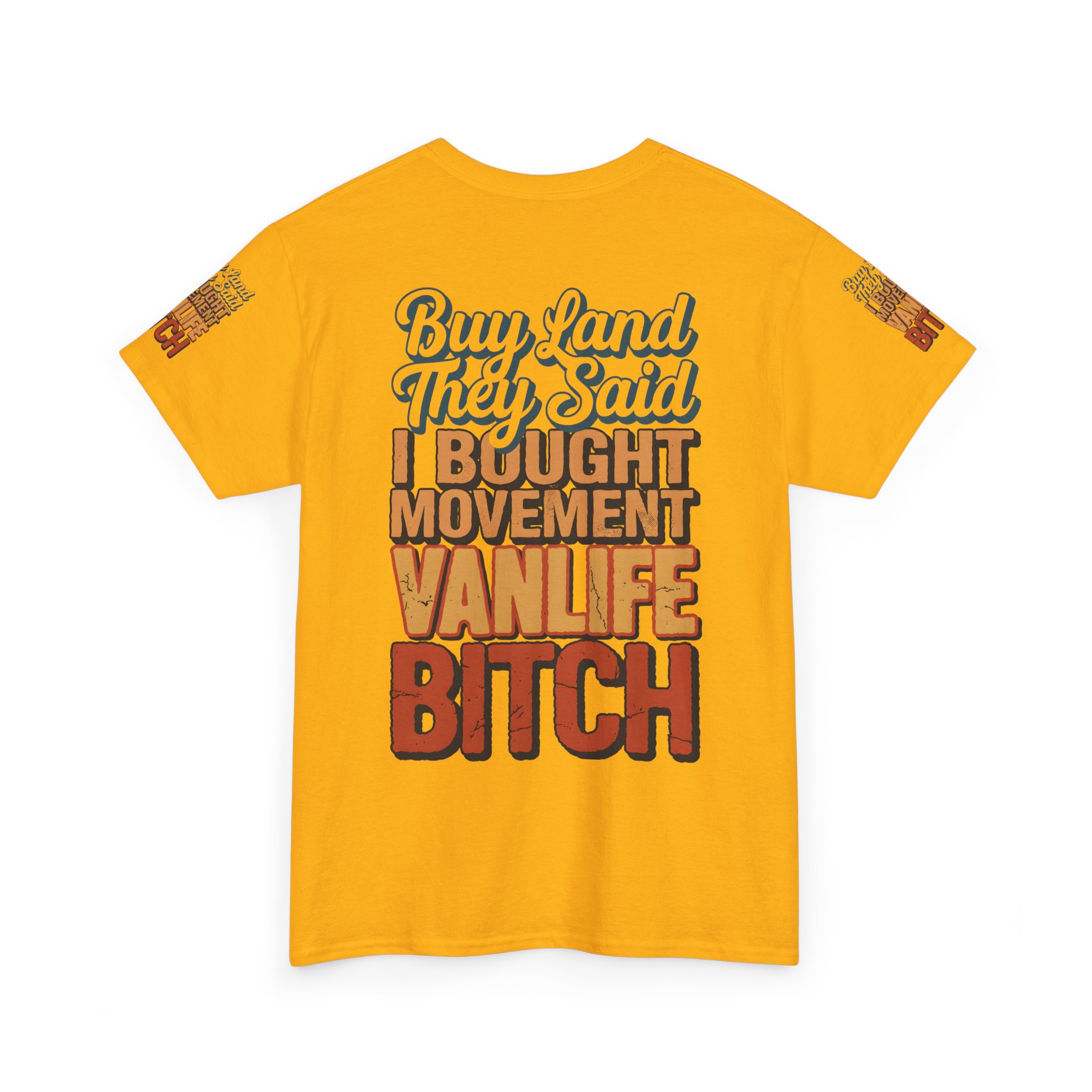 Unisex Heavy Cotton Tee — "Buy Land They Said" Design F**K-Line