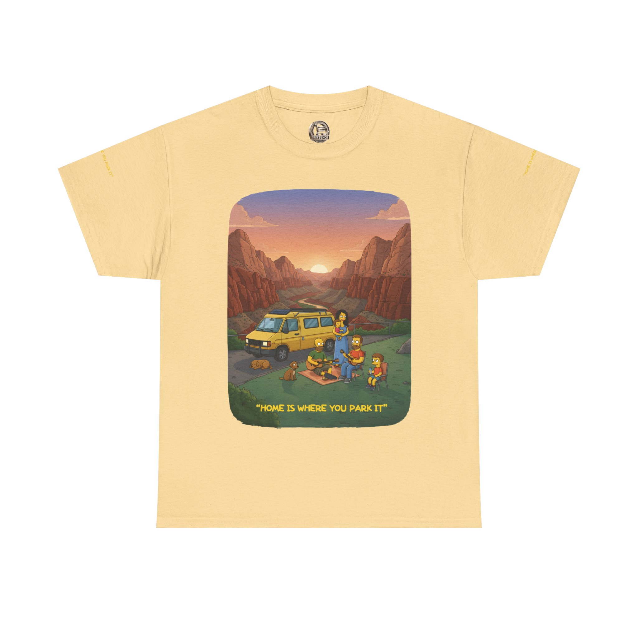 Unisex Heavy Cotton Tee — "Home Is Where You Park It" Design Sitcom-Line