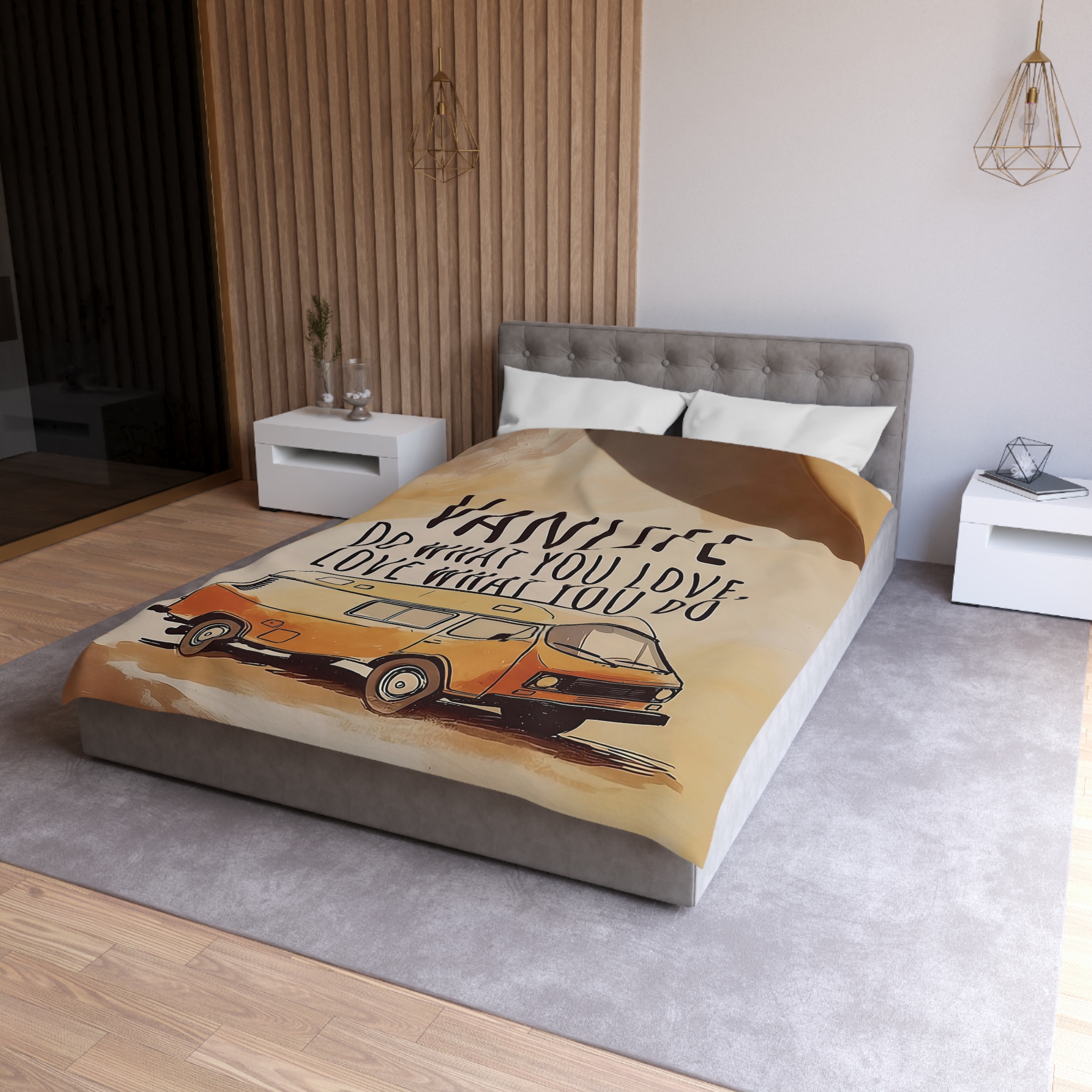 Duvet Cover – "Do What You Love, Love What You Do" Camper Comforter