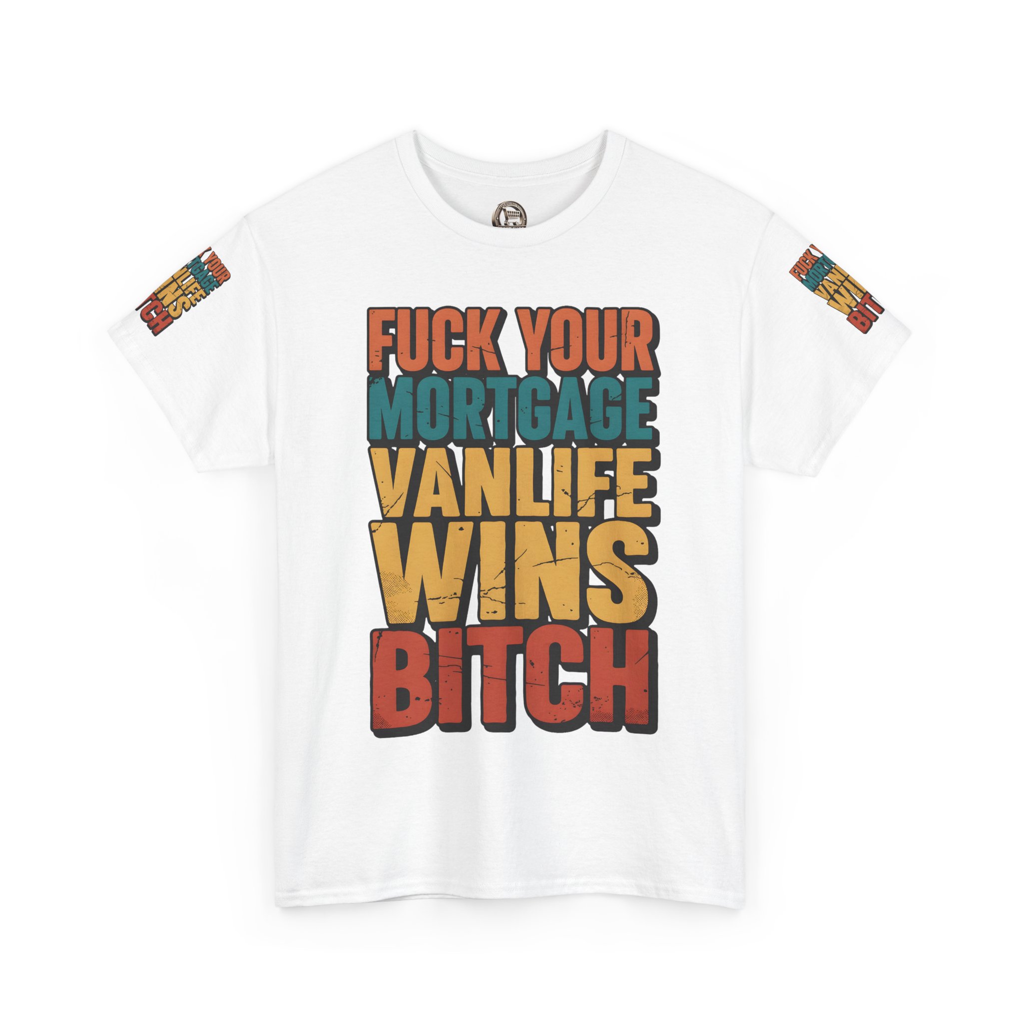 Unisex Heavy Cotton Tee — "Fuck Your Mortgage" Design F**K-Line