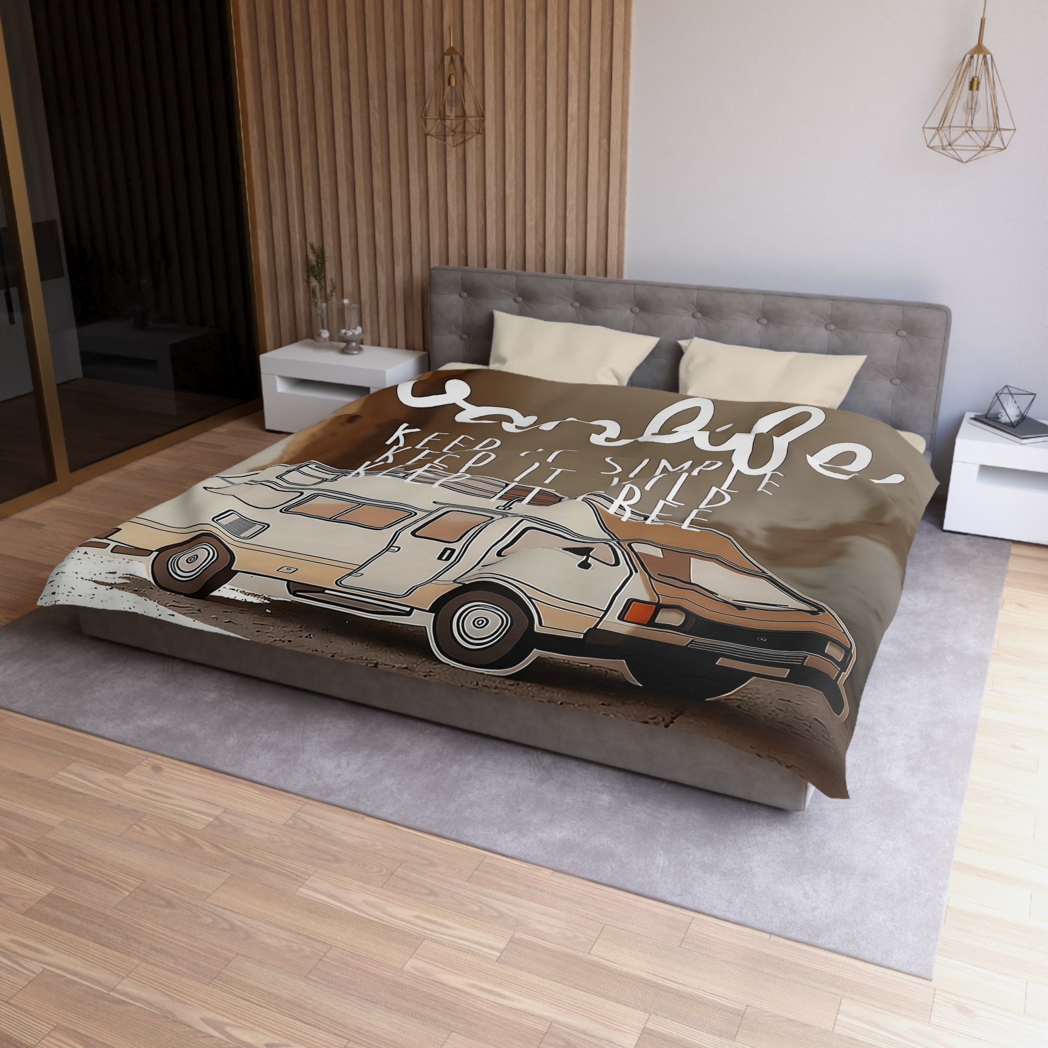 Duvet Cover — "Vanlife: Keep It Simple, Keep It Wild, Keep It Free"